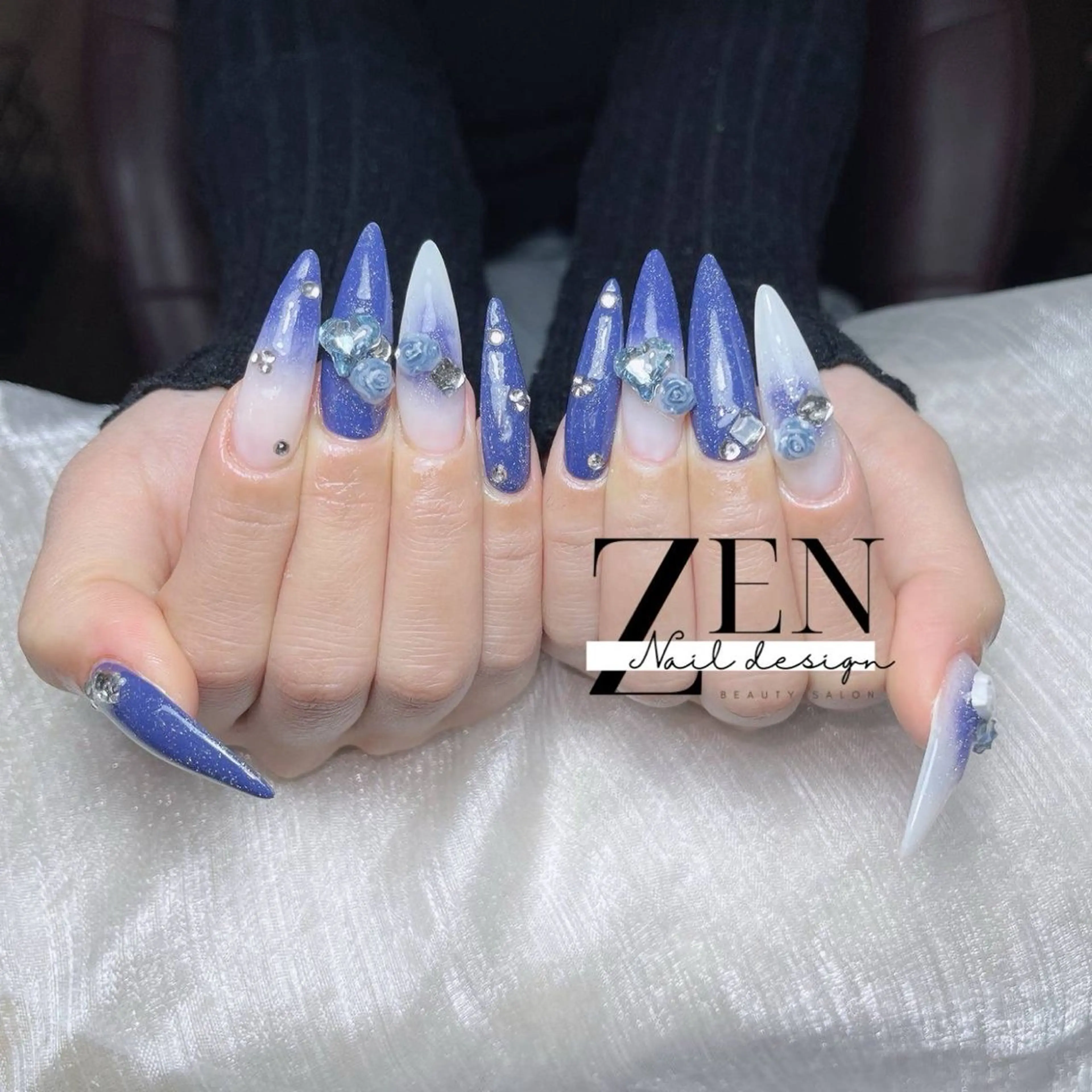 ネイル チークネイル 長さ出し フレンチネイル 韓国ネイル マグネットネイル ハンドネイル Zen Nail Design 池袋のネイルデザイン