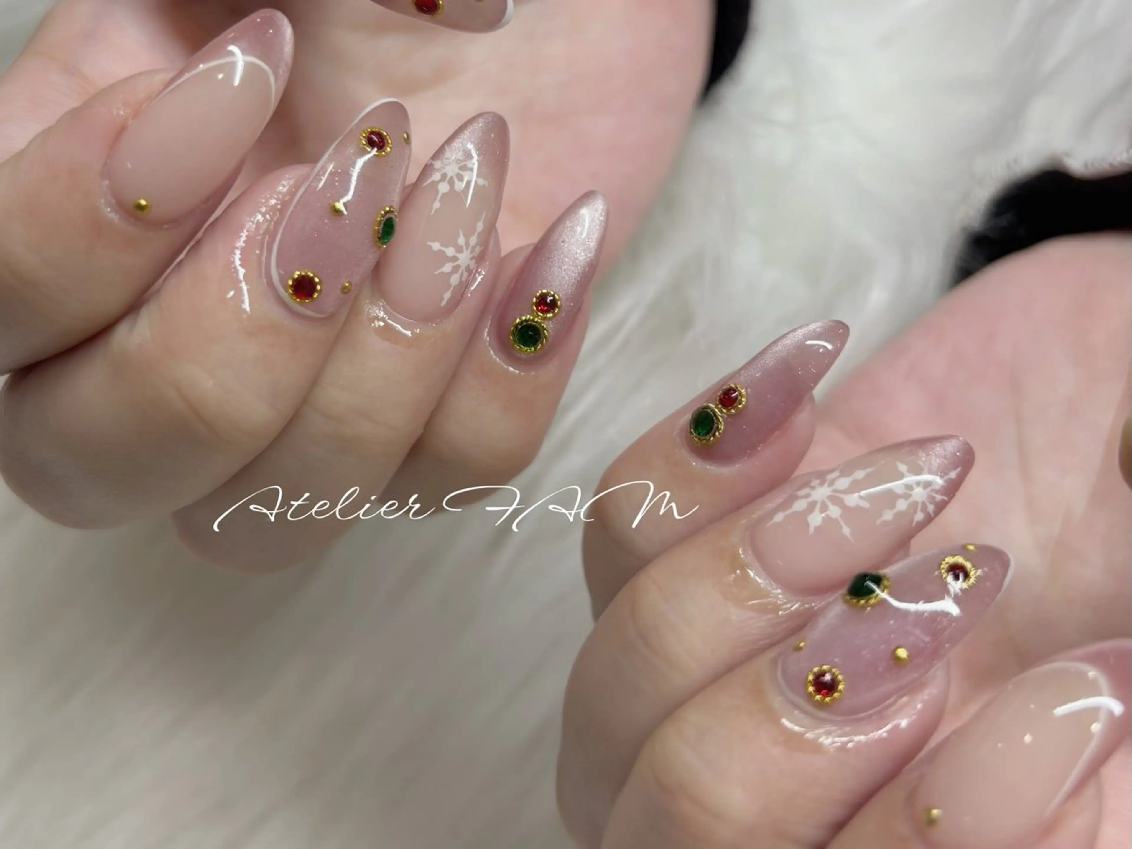 セミロング ハンドネイル nail&eyelashsalon atelier fam上本町店所属・アトリエ FAMのネイルデザイン