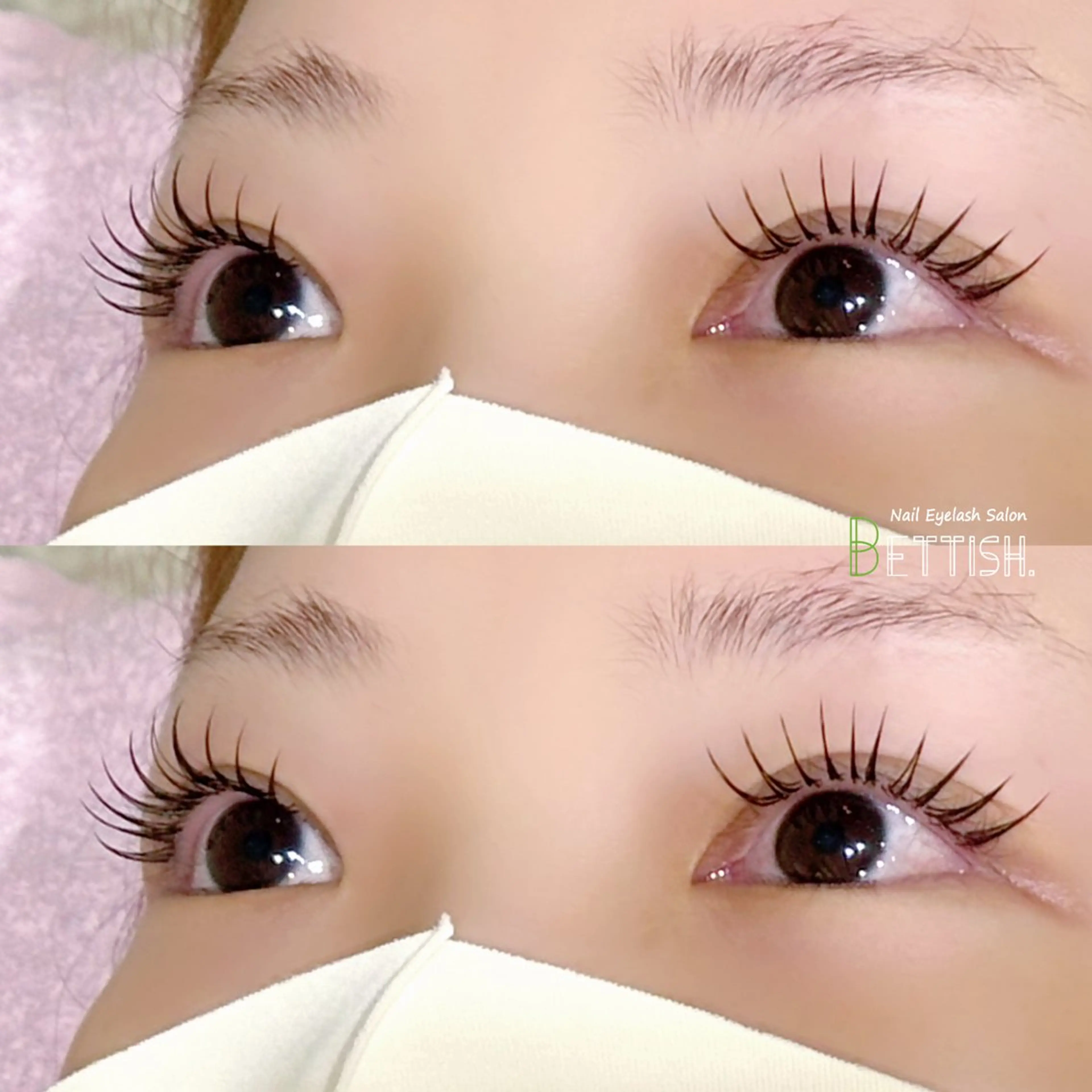 マツエク・マツパ フラットラッシュ BETTISH🩵 SERIのマツエク・マツパデザイン