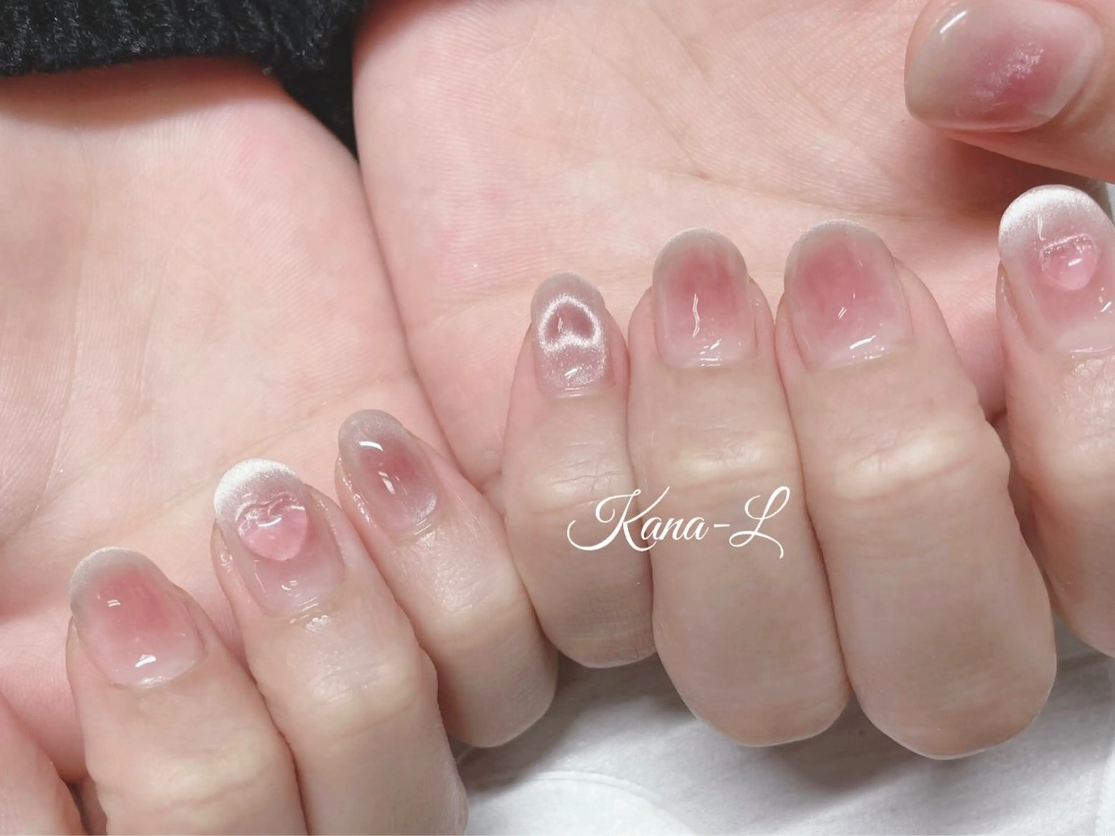 ネイル チークネイル フレンチネイル ジェルネイル 韓国ネイル マグネットネイル 芦辺 香奈のネイルデザイン