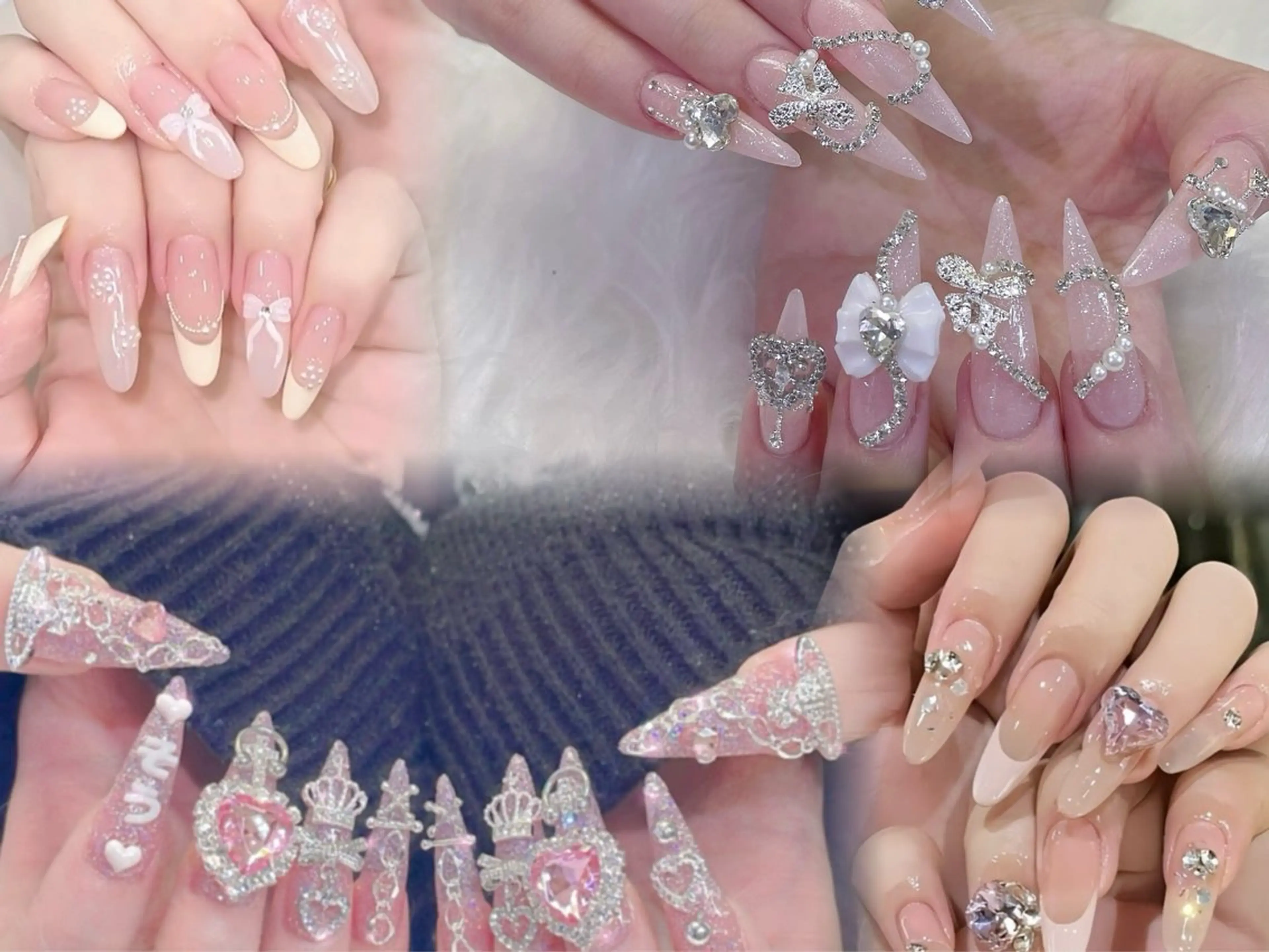 ネイル 成人式 ジェルネイル ロングネイル マグネットネイル ミディアムネイル ハンドネイル Momoa nail salon所属・MoMoA Nail ネイル長さ出し専門店のネイルデザイン