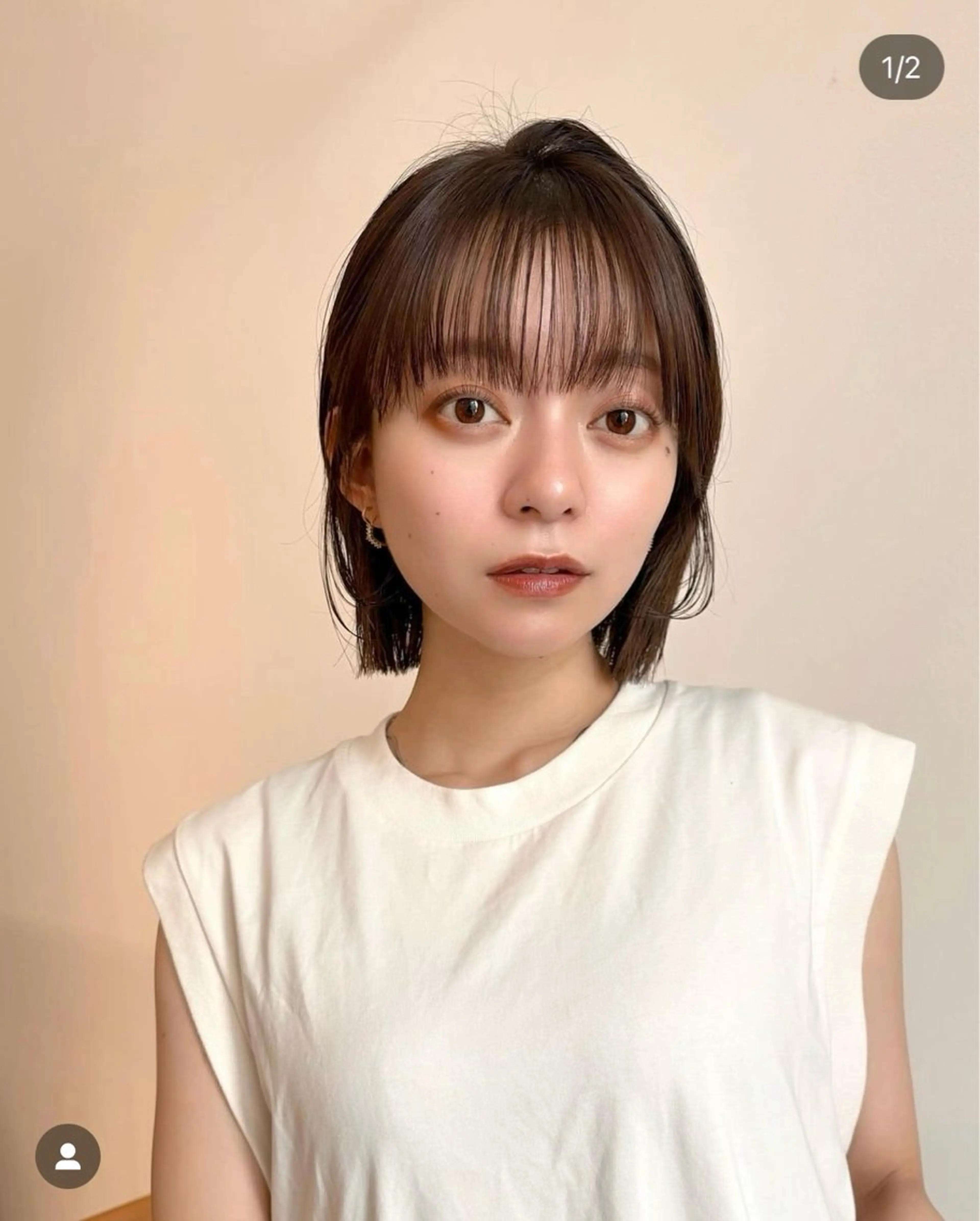 ミディアム Say.石川葵 ショートボブ前髪のヘアスタイル