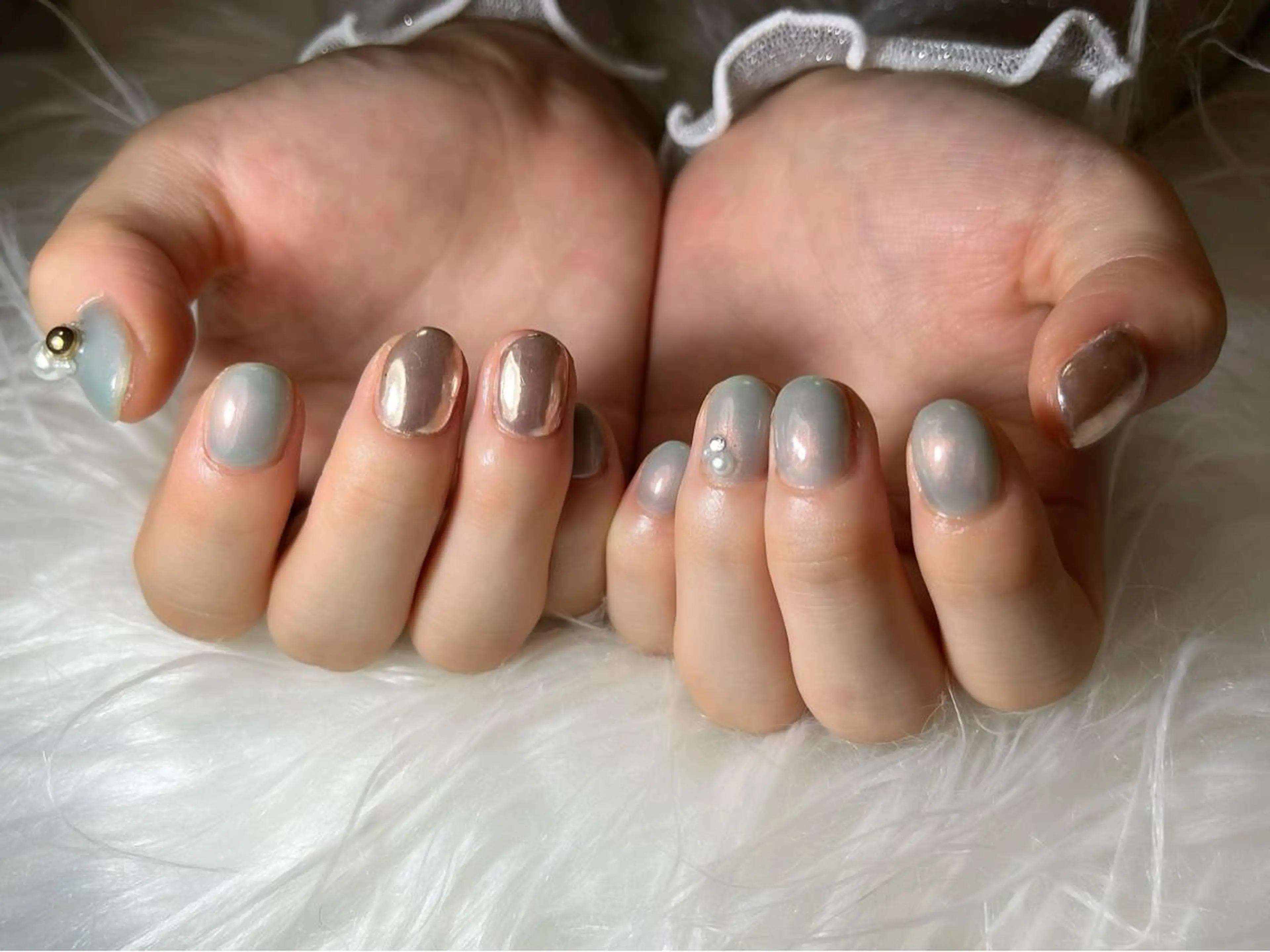 ネイル ミラーネイル ワンカラーネイル ハンドネイル Era nailのネイルデザイン