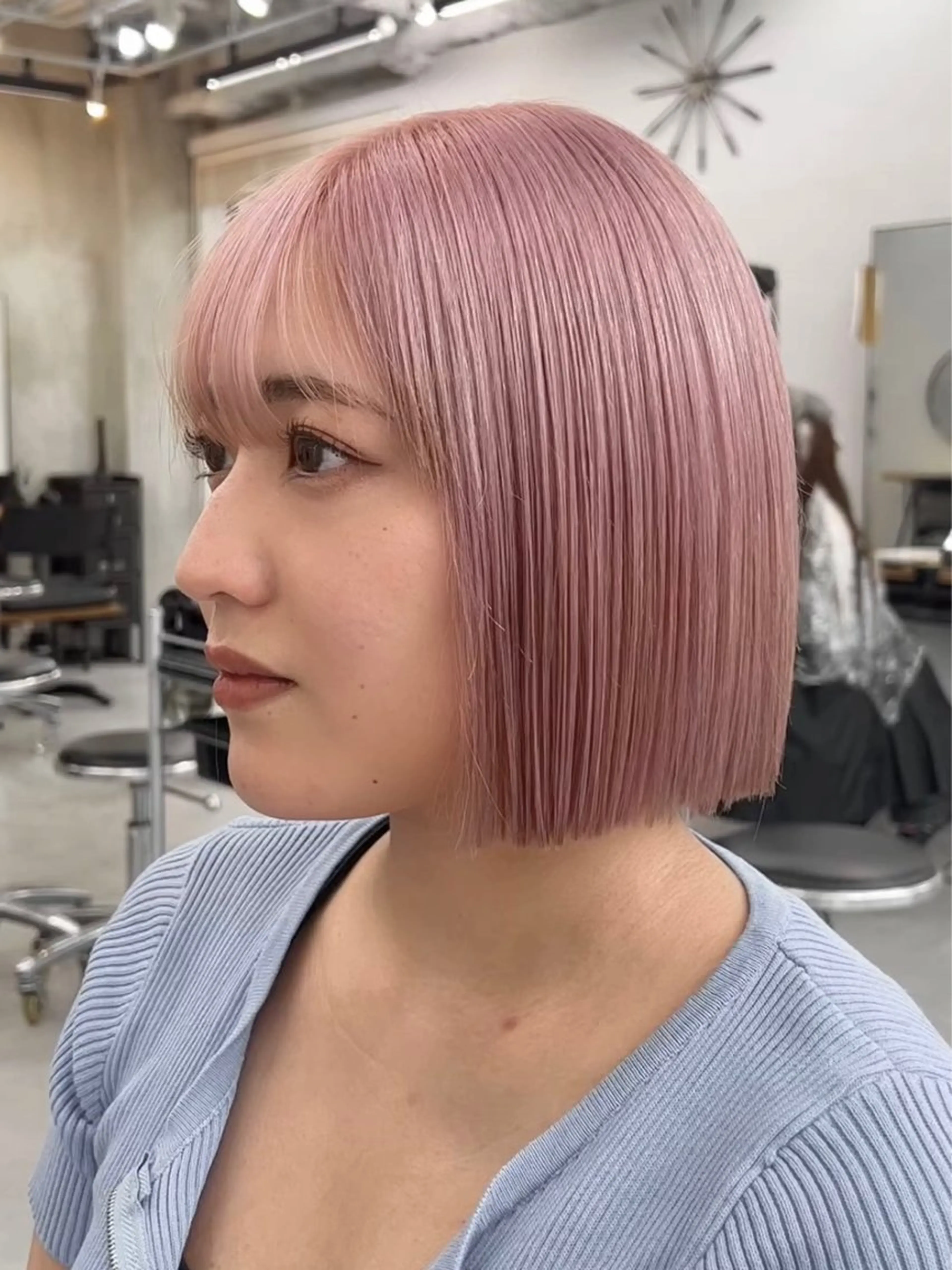 ショート カラー ヘアカラー トリートメント 韓国/ハイトーン/ ボブ🎀MIKU🎀のヘアスタイル