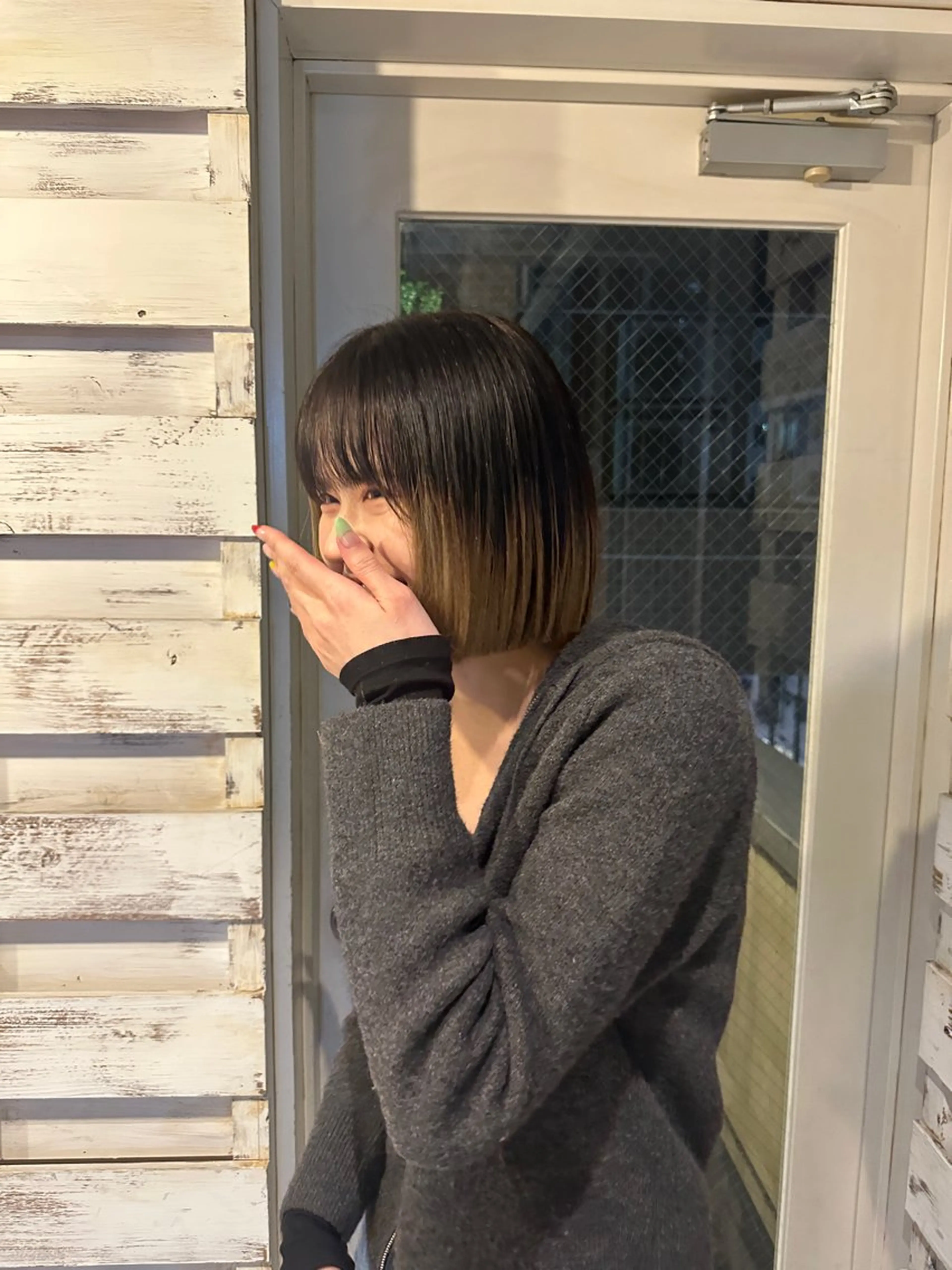 ショート 切りっぱなしボブ ボブ 小顔カット カット トリートメント Y U  Iのヘアスタイル