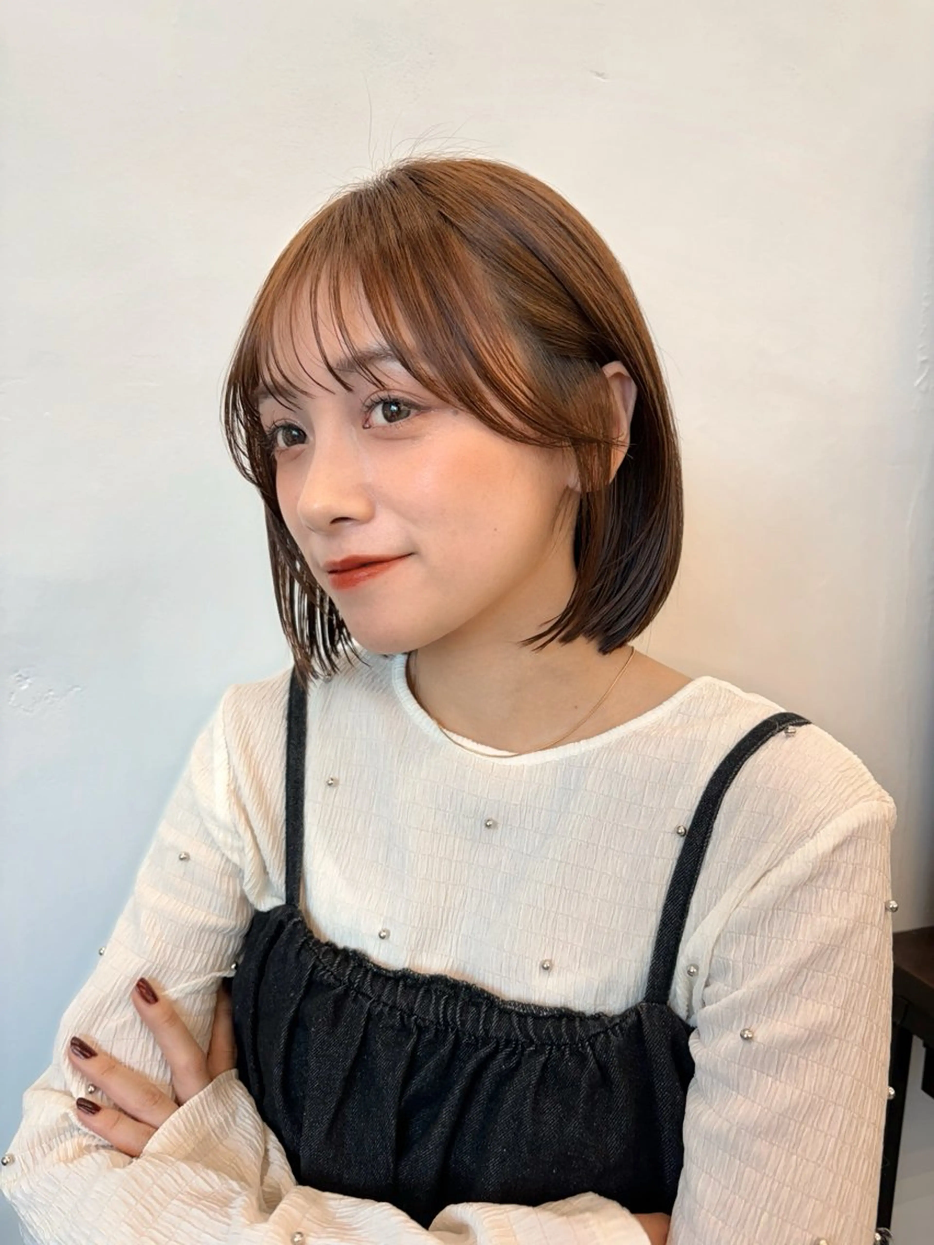 ショート カラー ヘアアレンジ ボブ 🌱ボブ/レイヤー/ ベージュ/あやみ✨のヘアスタイル