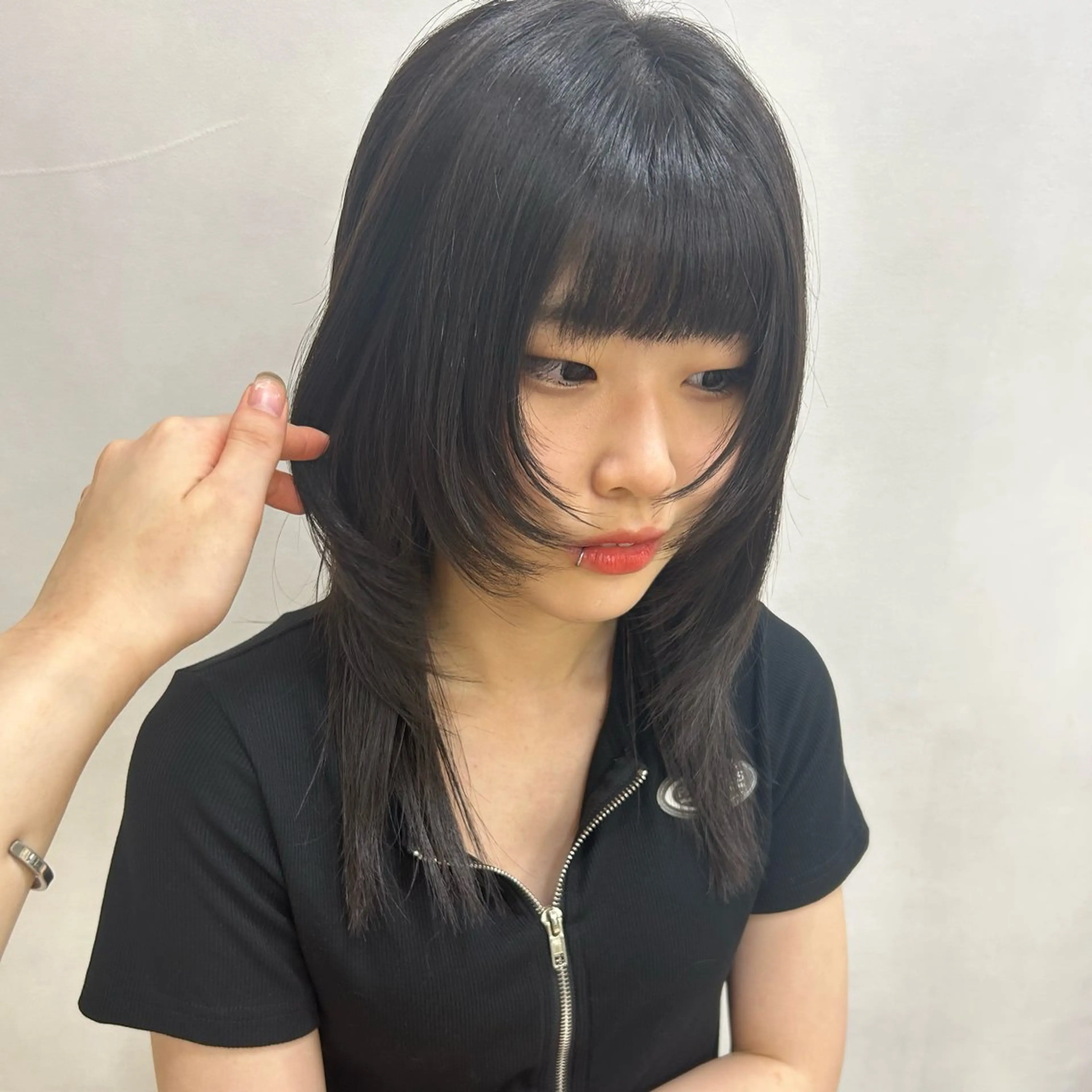 セミロング カット トリートメント 水色/ペールカラー/ レイヤー💫mayuのヘアスタイル