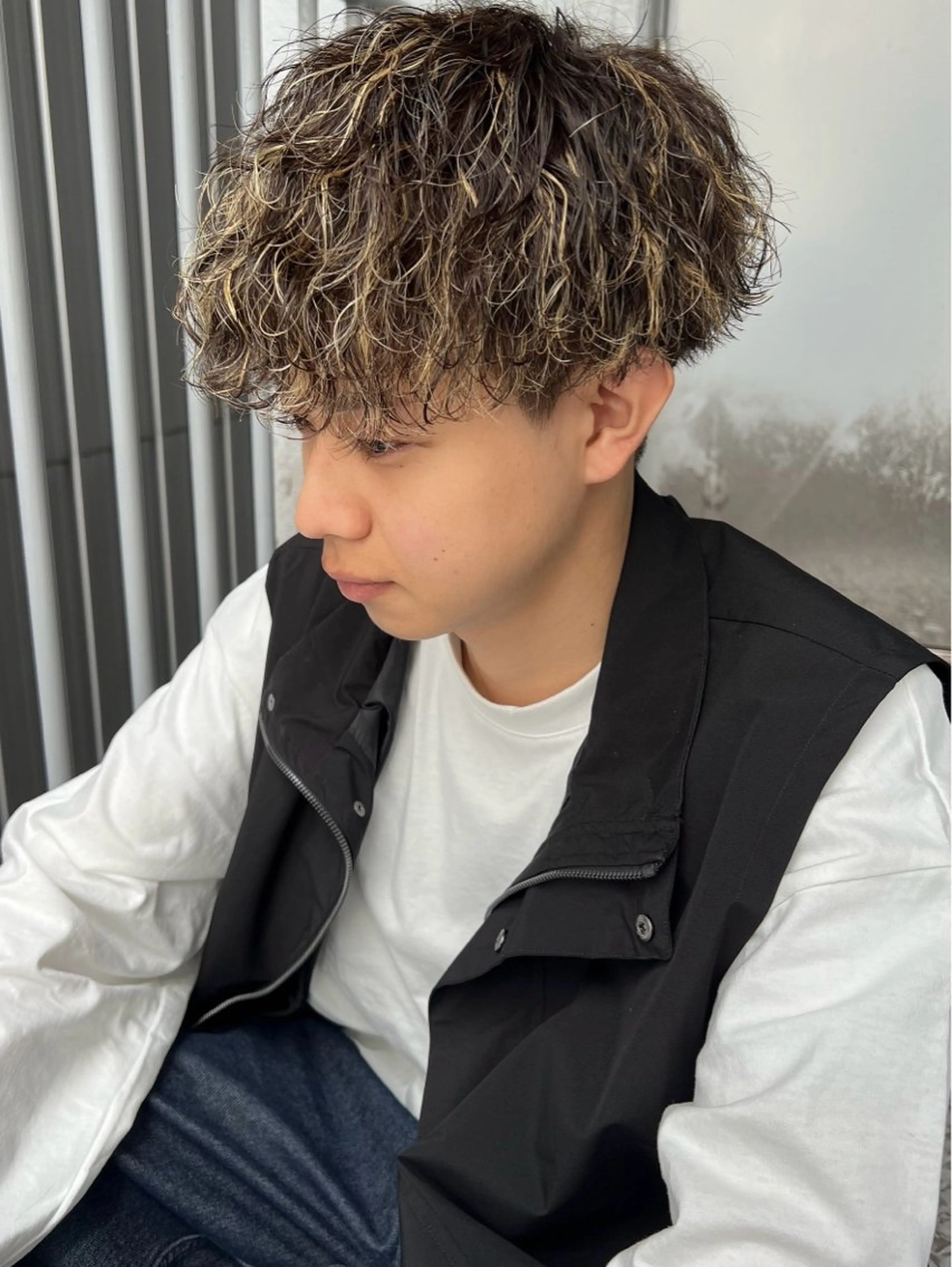 パーマ メンズ カット パーマ LICO HAIR＆RELAXATION 名駅店所属・メンズ特化美容師/ パーマ/波巻き/陸翔のヘアスタイル