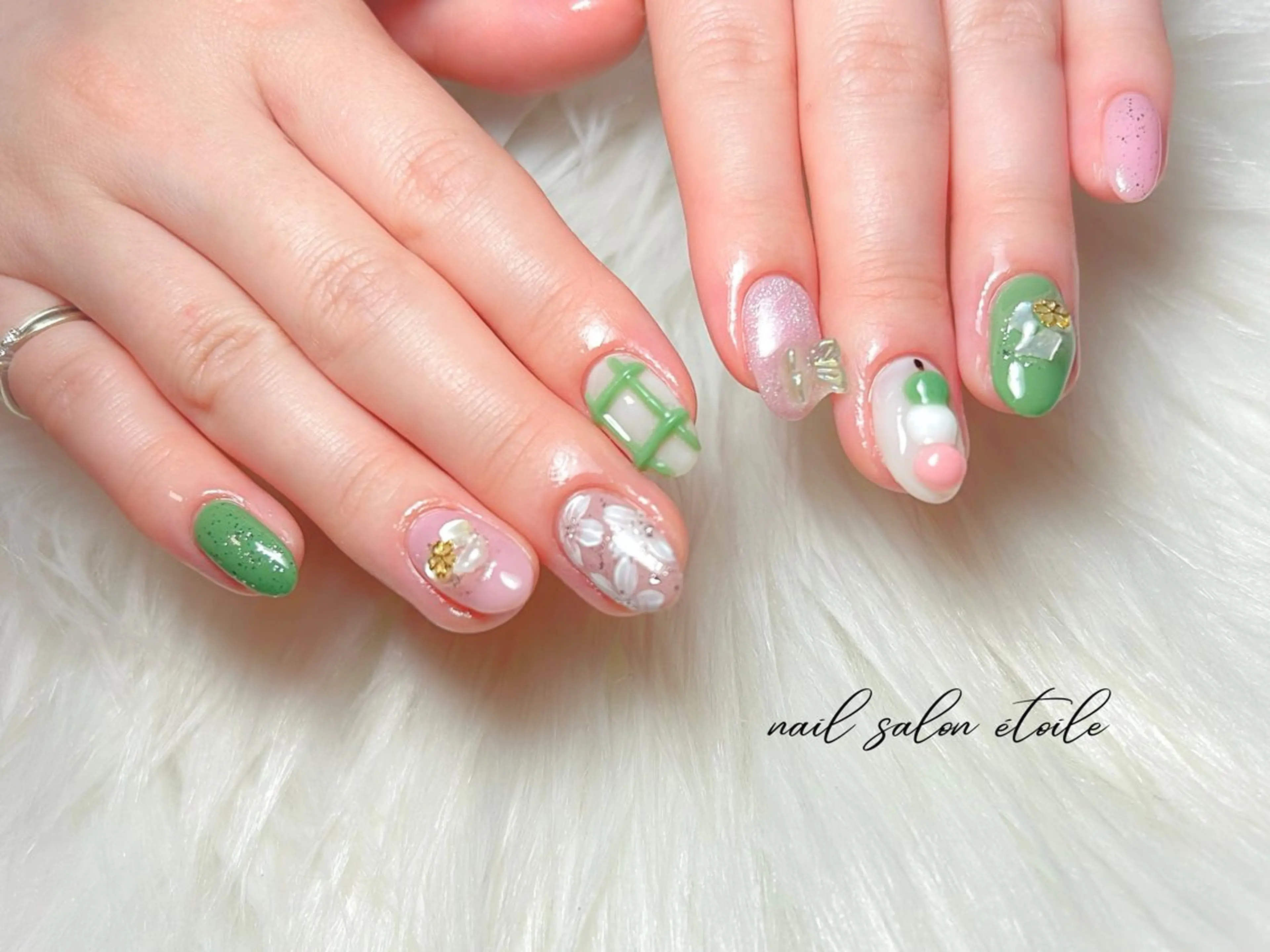 ネイル 桜ネイル ピンク 春ネイル ハンドネイル nail salon étoileのネイルデザイン