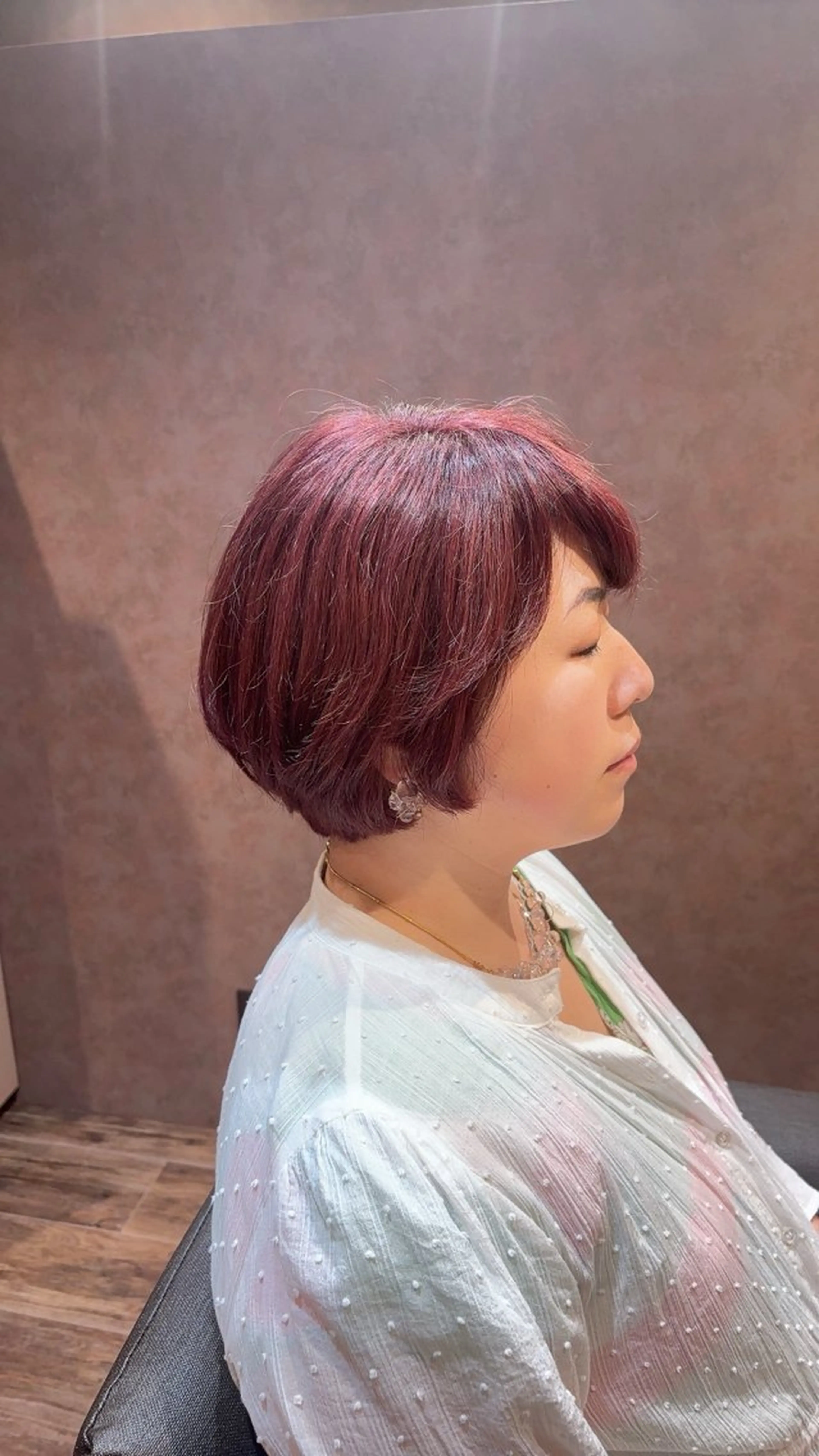 カラー ブリーチ ピンクカラー ピンクパープル ヘアカラー トリートメント Capullo.Hacchi.所属・箕面駅徒歩7分カプロ 三好美鈴のヘアスタイル