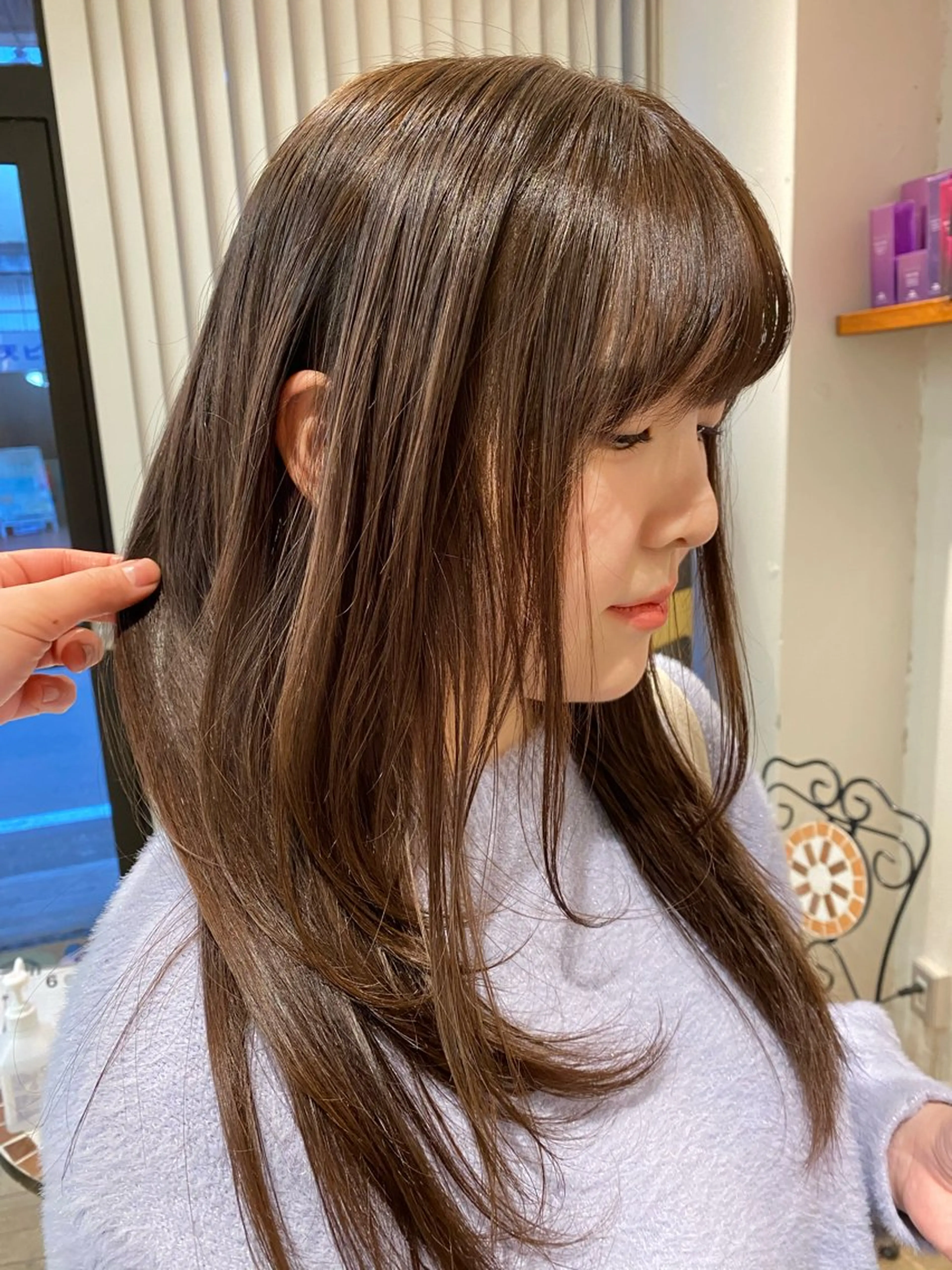 ロング ヘアカラー ナチュラルヘア🫧 ナナミのヘアスタイル
