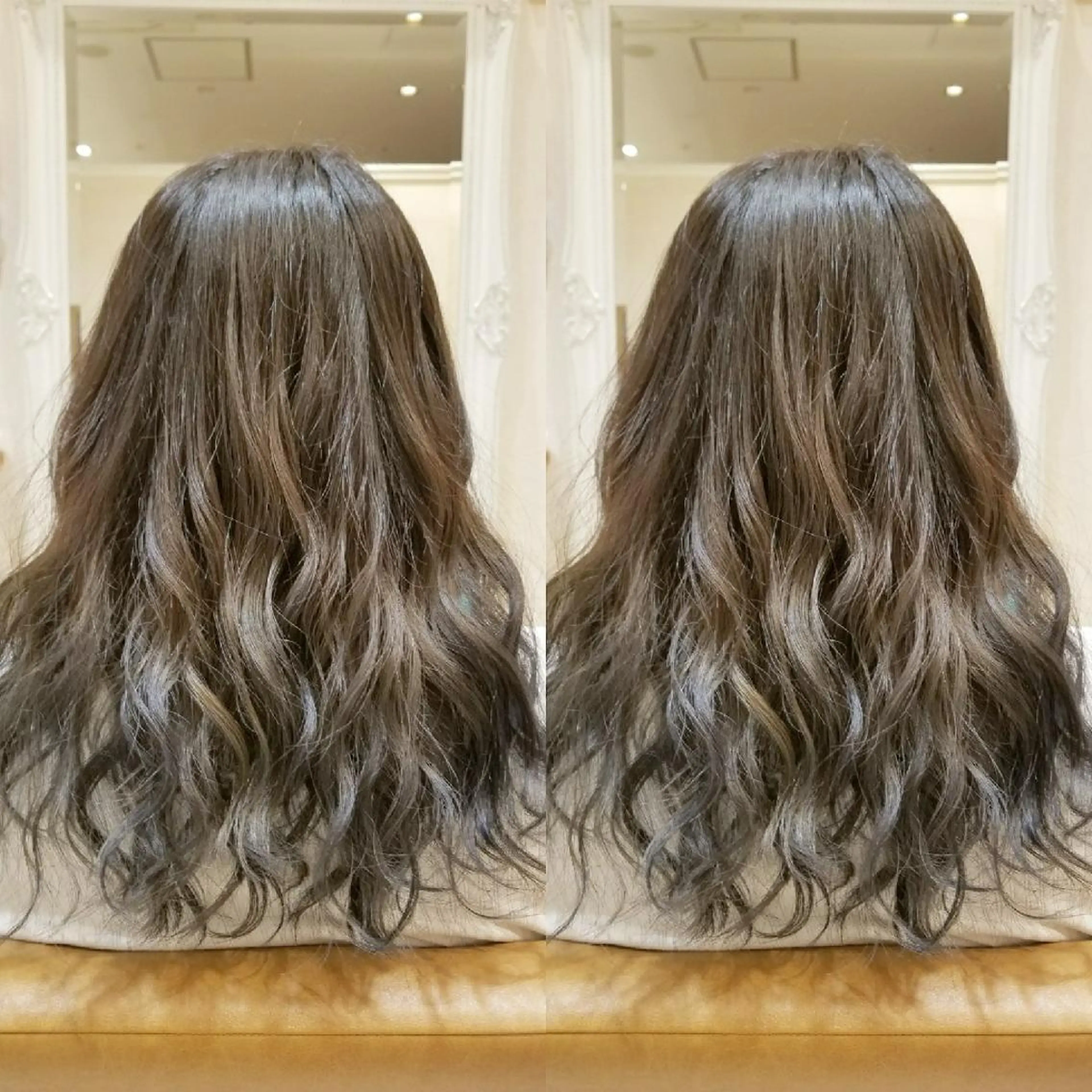 ロング カラー バレイヤージュ ブルーカラー ブルージュ レイヤーカット grow上野御徒町【グロウ】所属・ブリーチ・ハイトーン 特化🎉内山のヘアスタイル