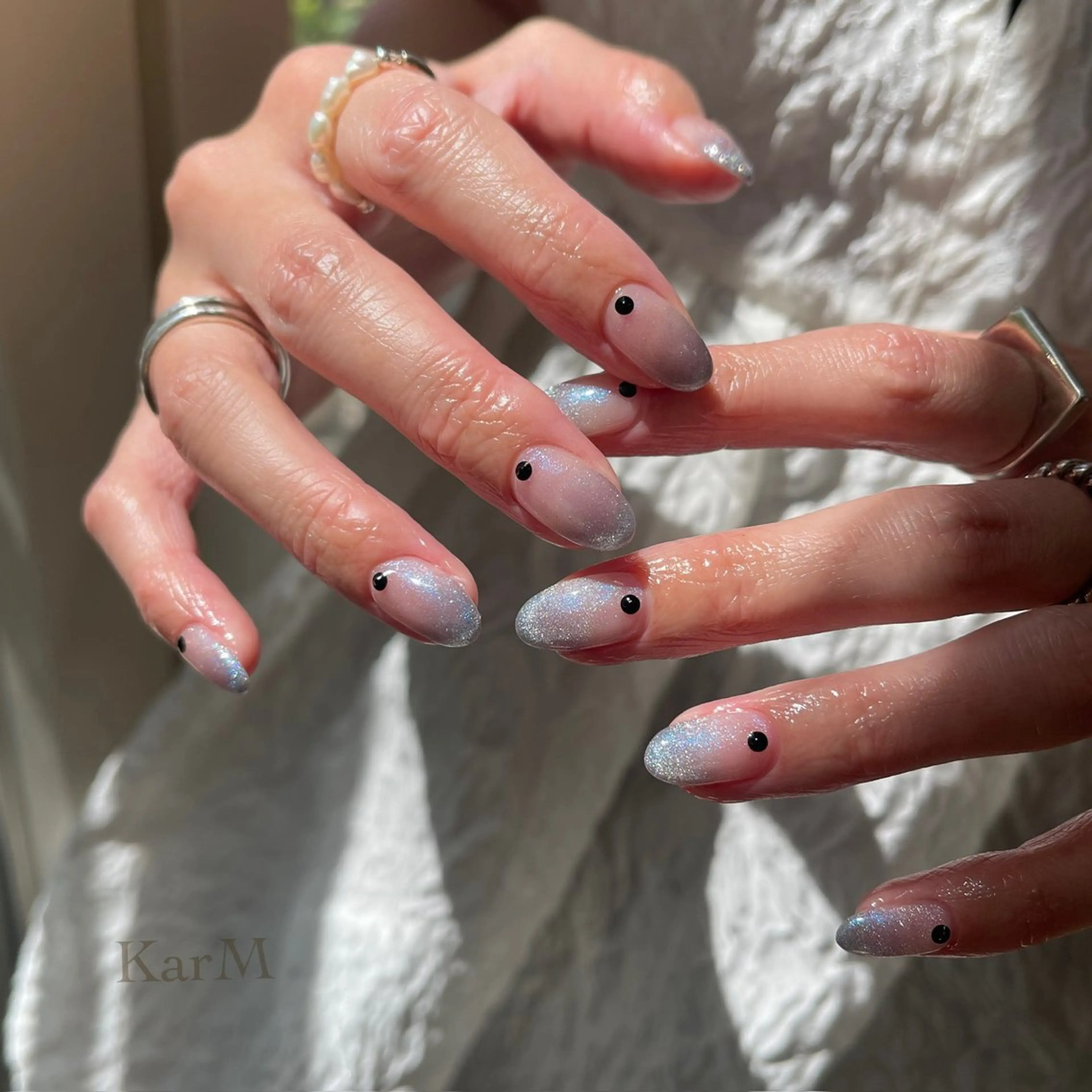 ネイル オーロラネイル チークネイル フットネイル フレンチネイル グラデーション ハンドネイル ogino karinのネイルデザイン