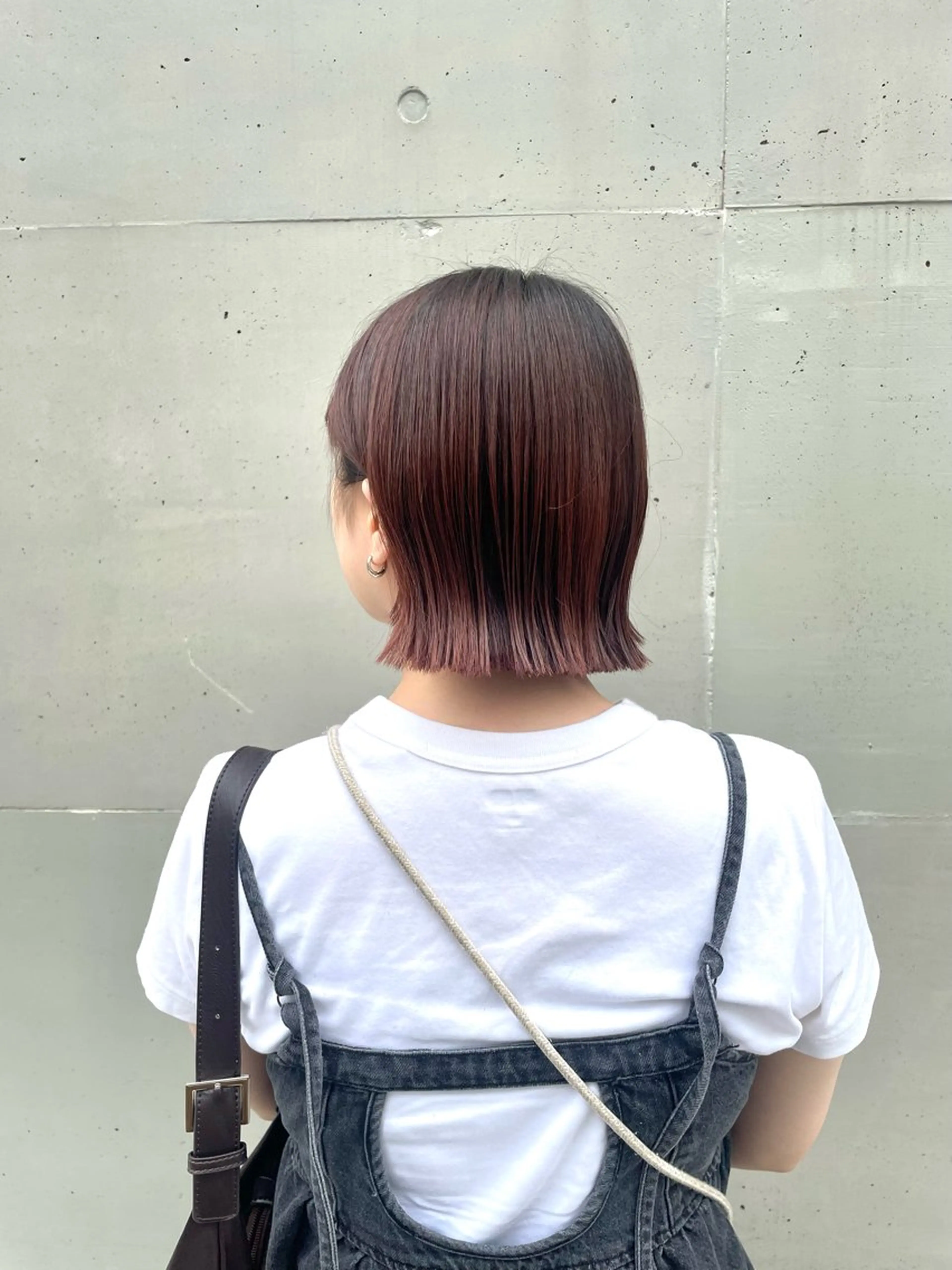 ミディアム 切りっぱなしボブ ボブ TIECHEL所属・韓国ナチュラル・ ベージュ/落合夏希のヘアスタイル