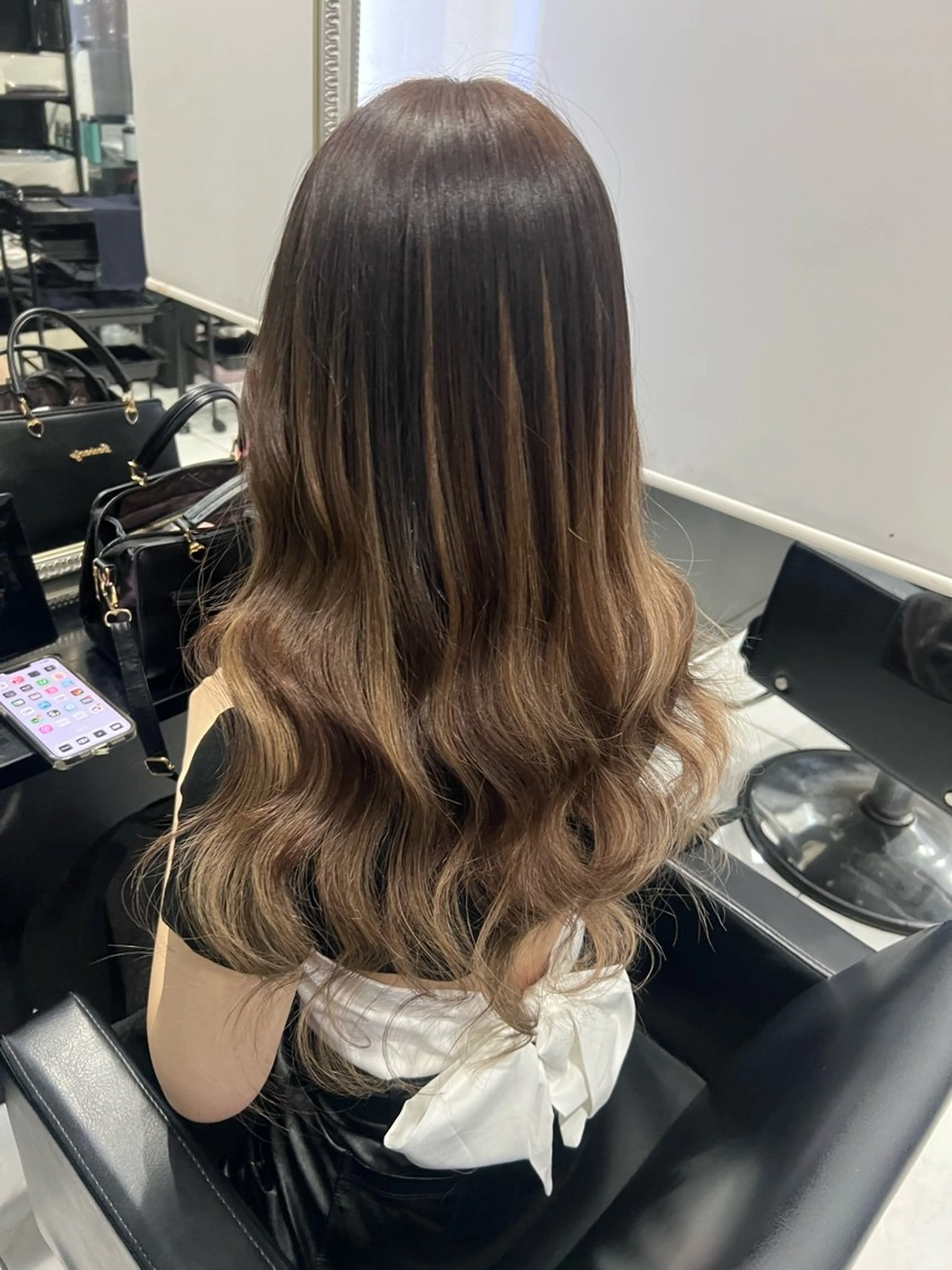 ロング プルエクステ ツートーンカラー エクステ レイヤーカット エクステ YUDU🍊 germe/ジェルムのヘアスタイル