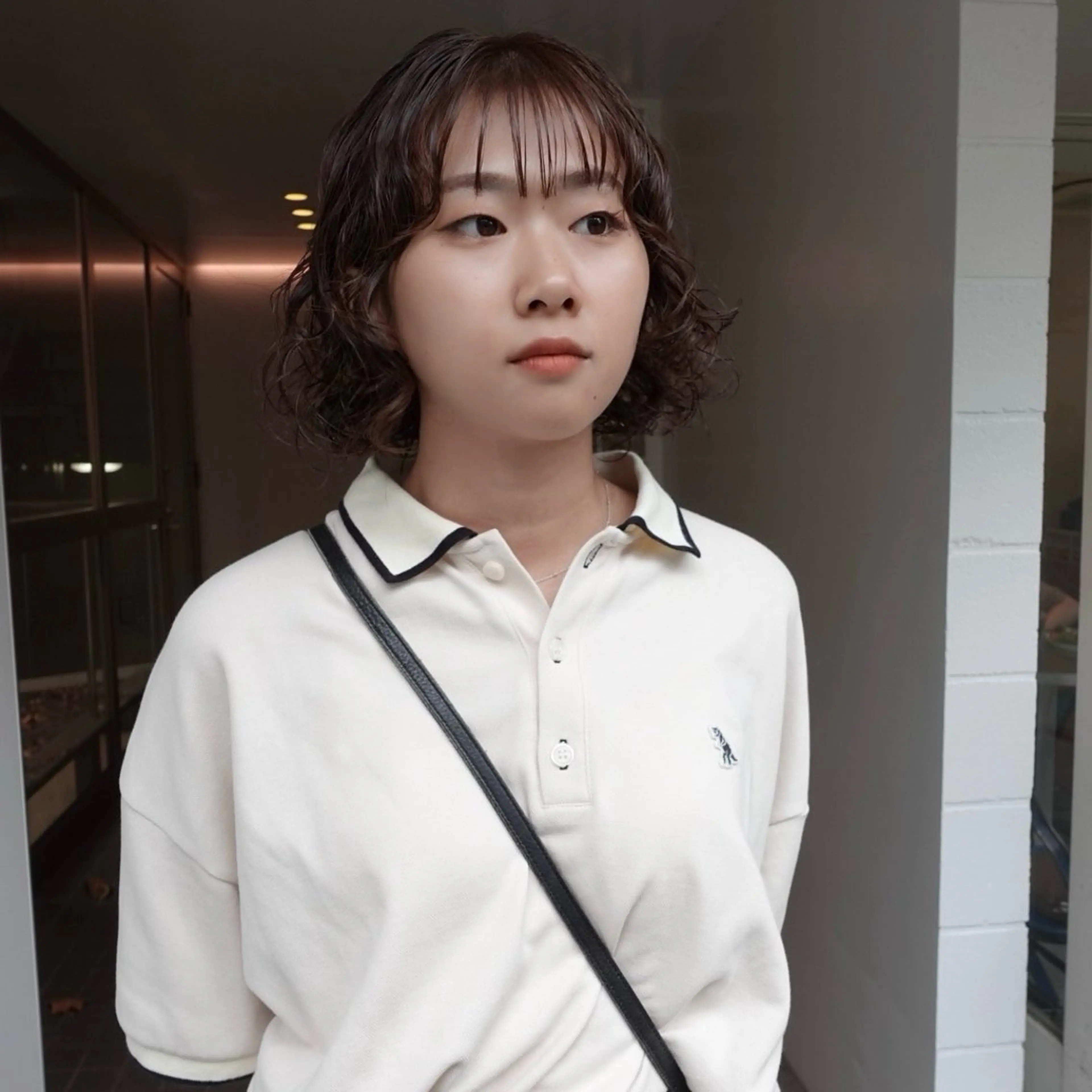 ミディアム カラー パーマ ヘアアレンジ ミディアムパーマ ラベンダーカラー ボブ カット ヘアカラー パーマ 🌐サトウ リョウ🌐のヘアスタイル