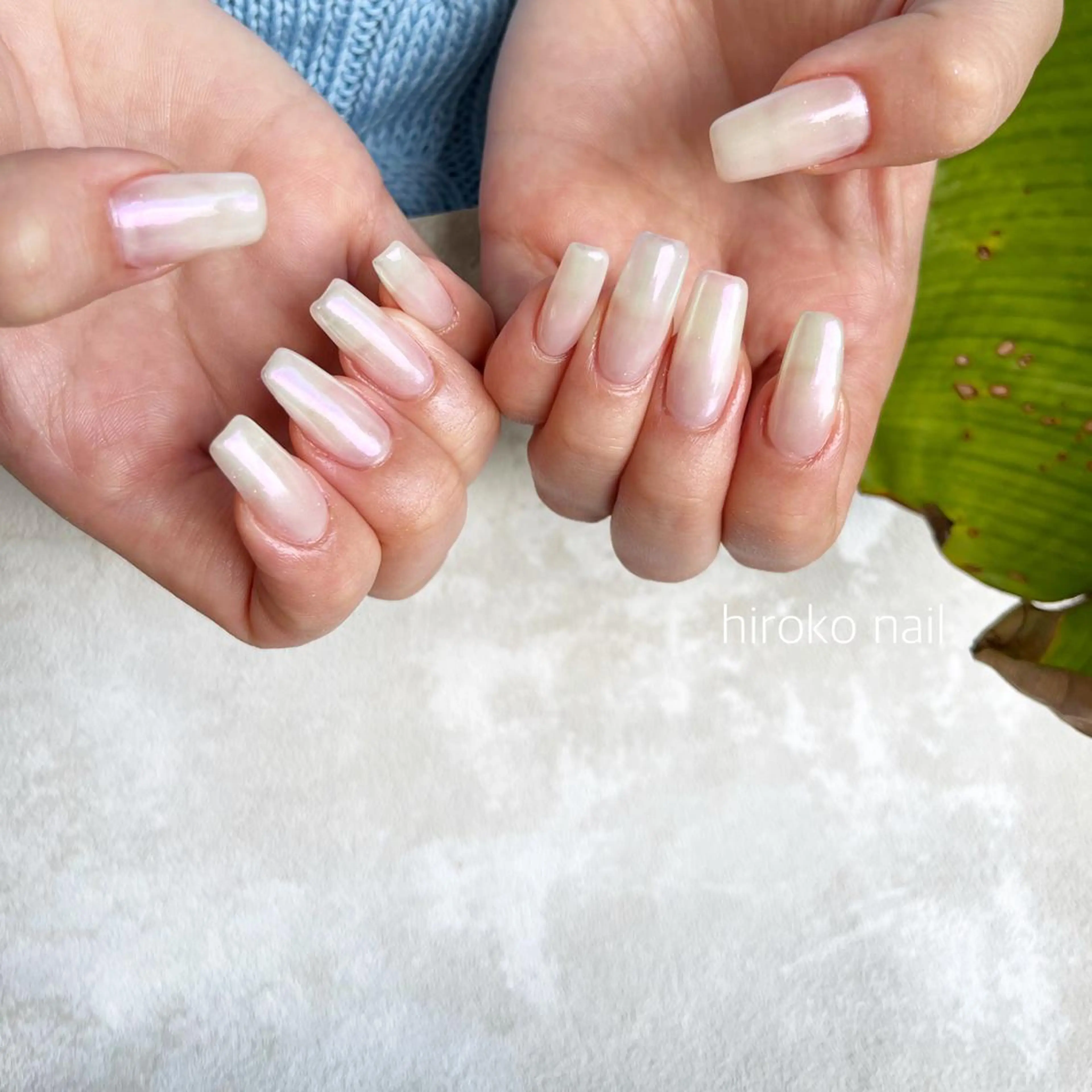 ロング ネイル オーロラネイル ハンドネイル hiroko nailのネイルデザイン