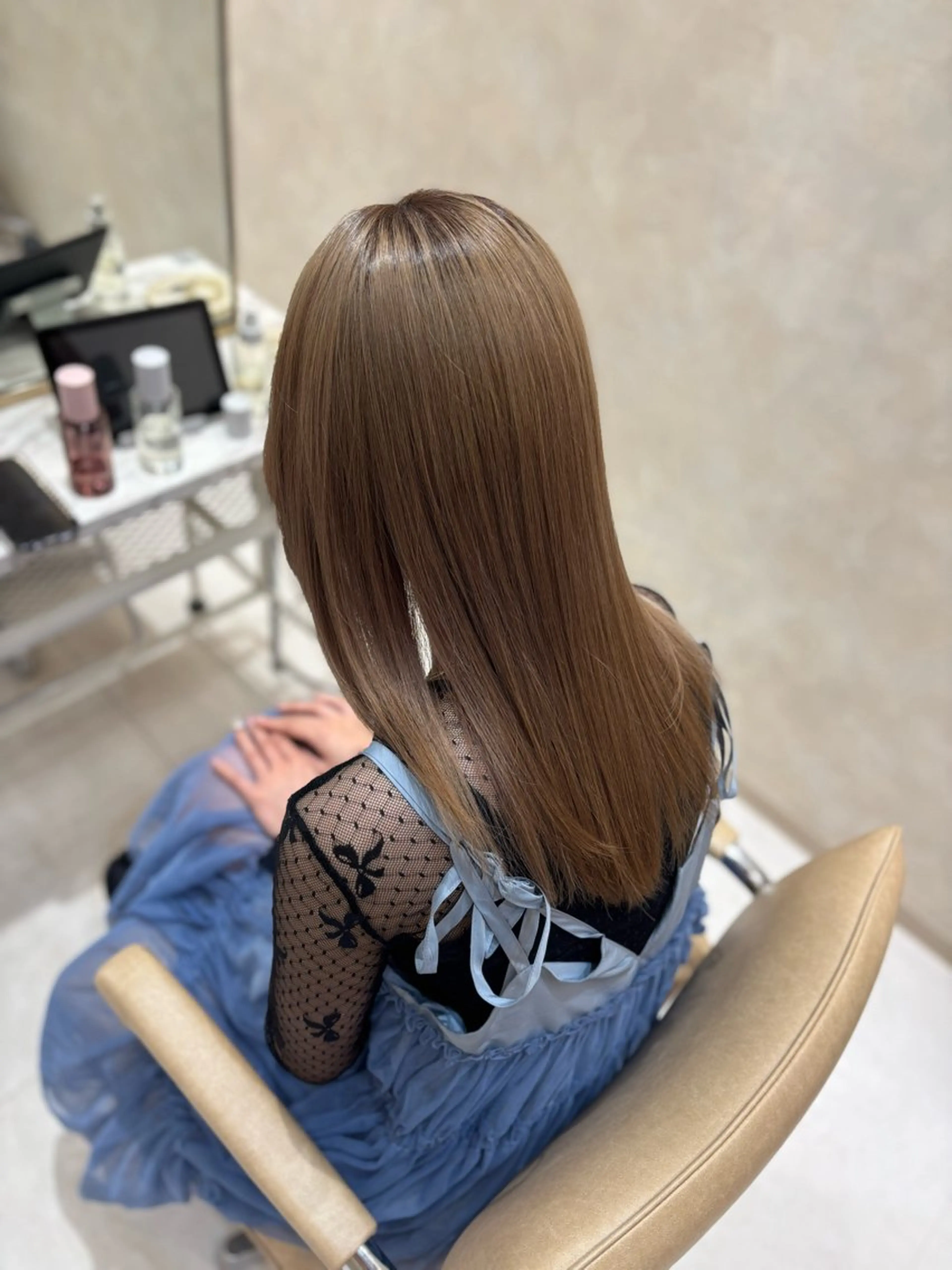 セミロング カラー カット ヘアカラー トリートメント 顔周りカット/艶髪/ 髪質改善/RiHoのヘアスタイル
