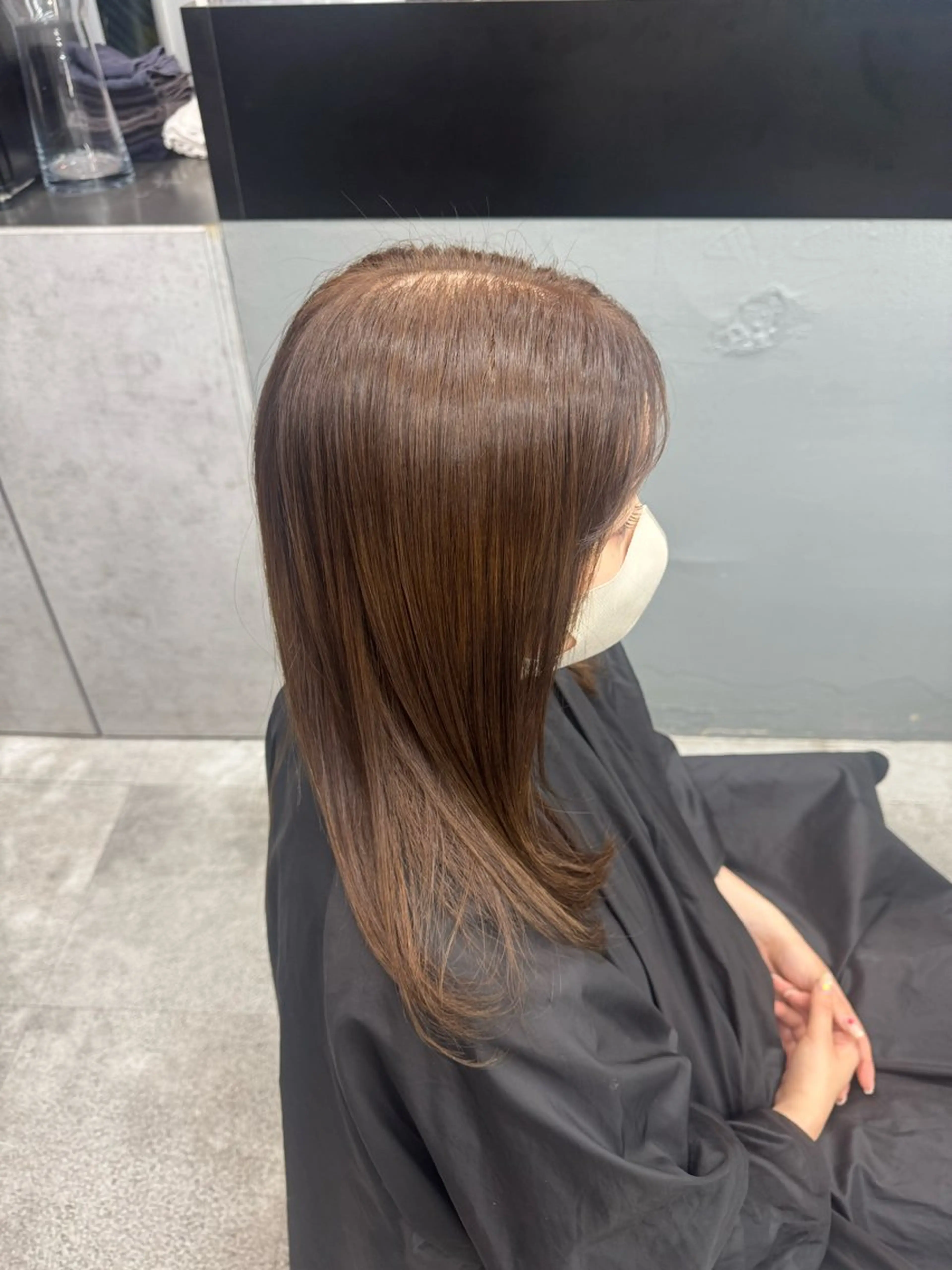 セミロング カラー ヘアカラー トリートメント ヘアセット Momoka🪷 /ご予約はインスタへのヘアスタイル