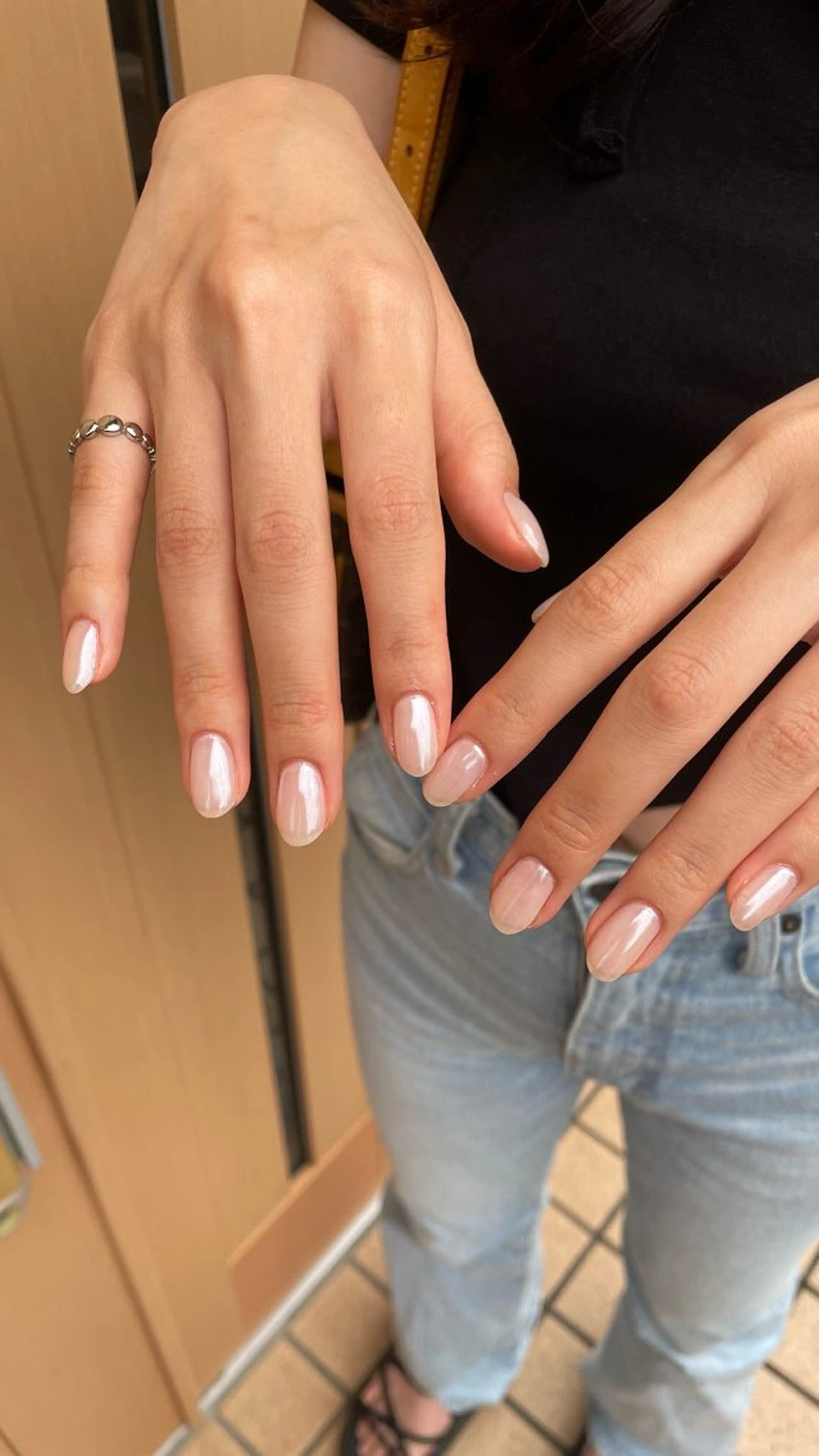 ネイル ミラーネイル オフィスネイル ワンカラーネイル シンプルネイル ハンドネイル MILL NAILのネイルデザイン