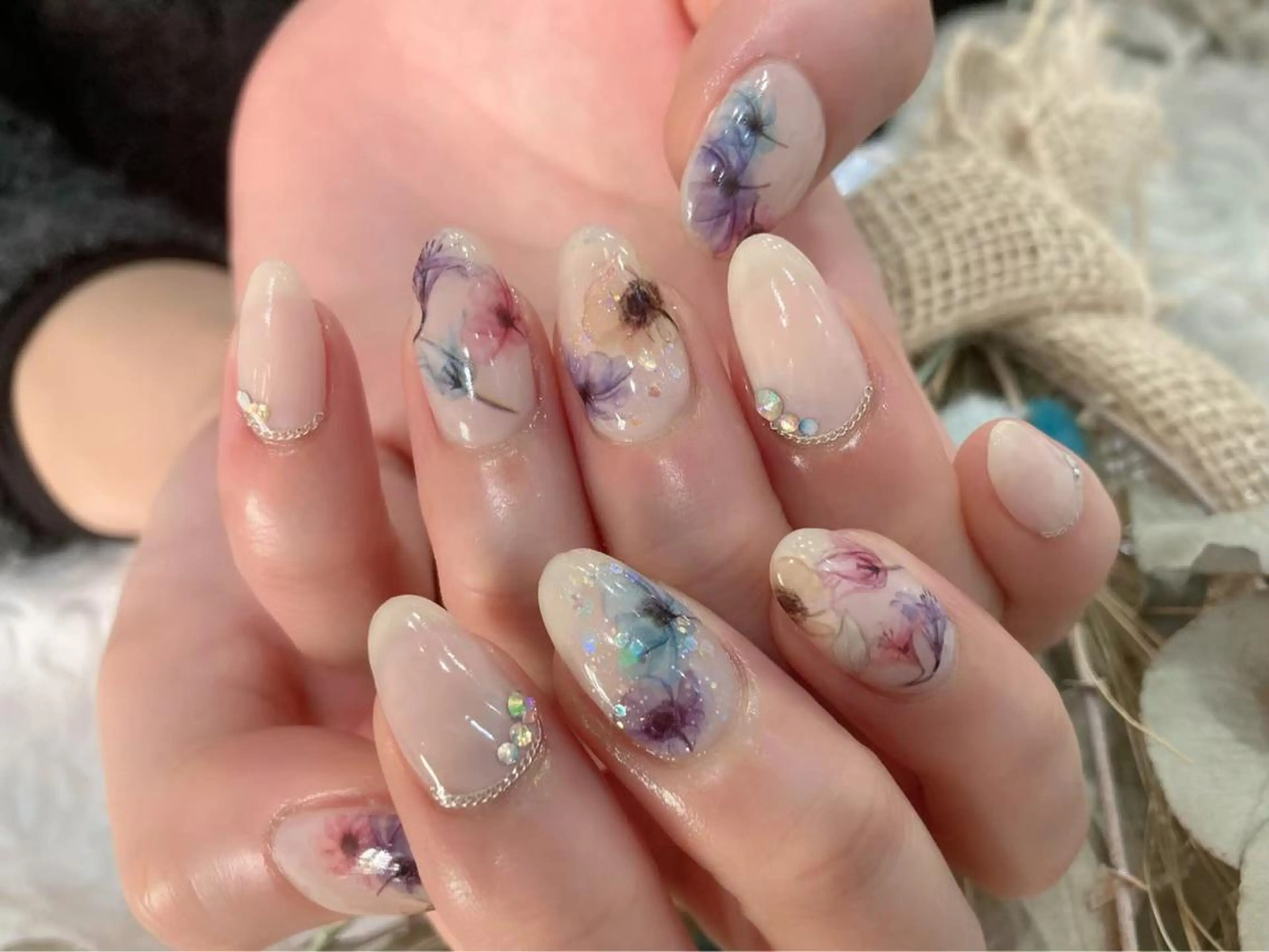 ネイル フラワーネイル ハンドネイル nailsalon mintのネイルデザイン