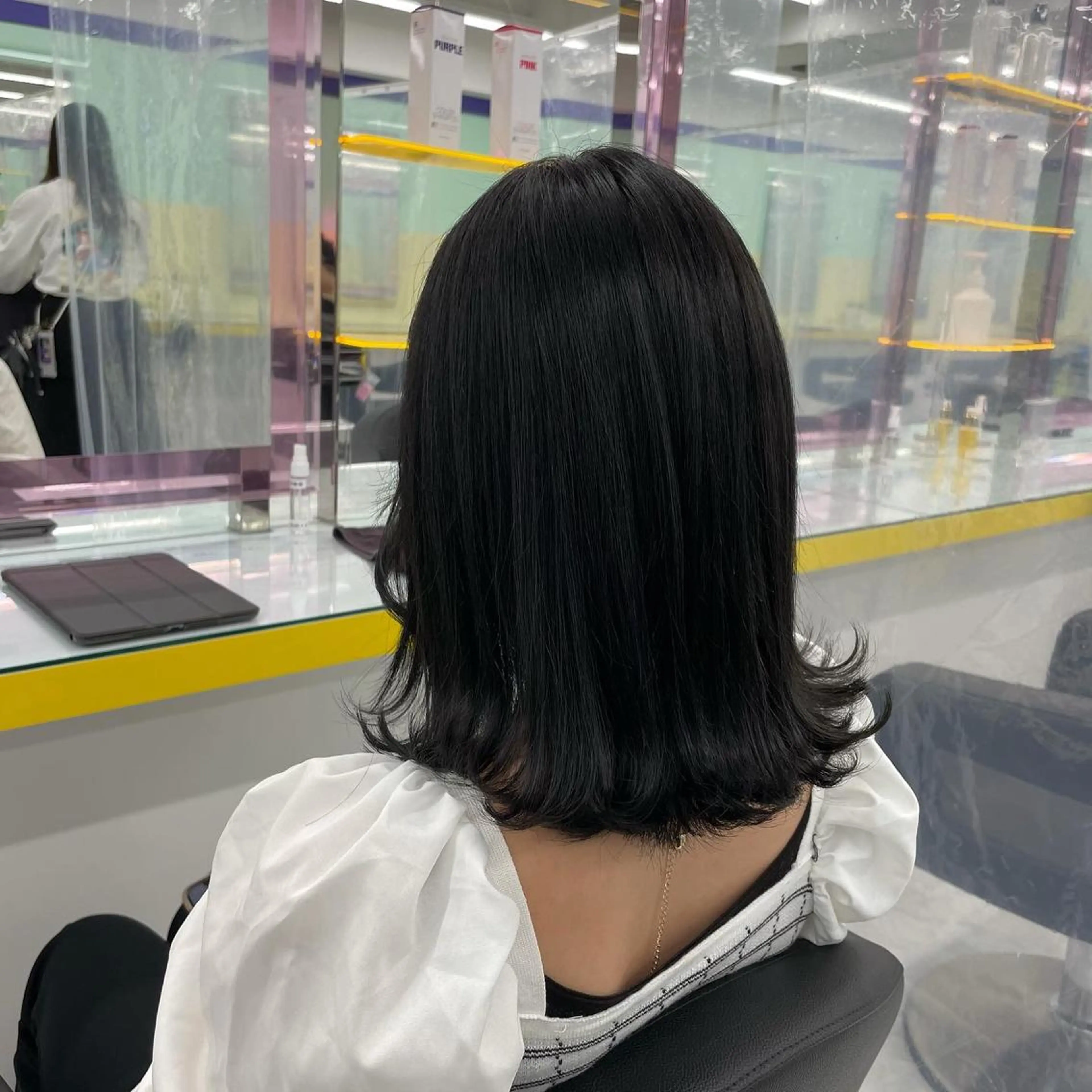 ミディアム カラー ヘアアレンジ ヘアカラー トリートメント 💕透明感暗髪💕 りくのヘアスタイル