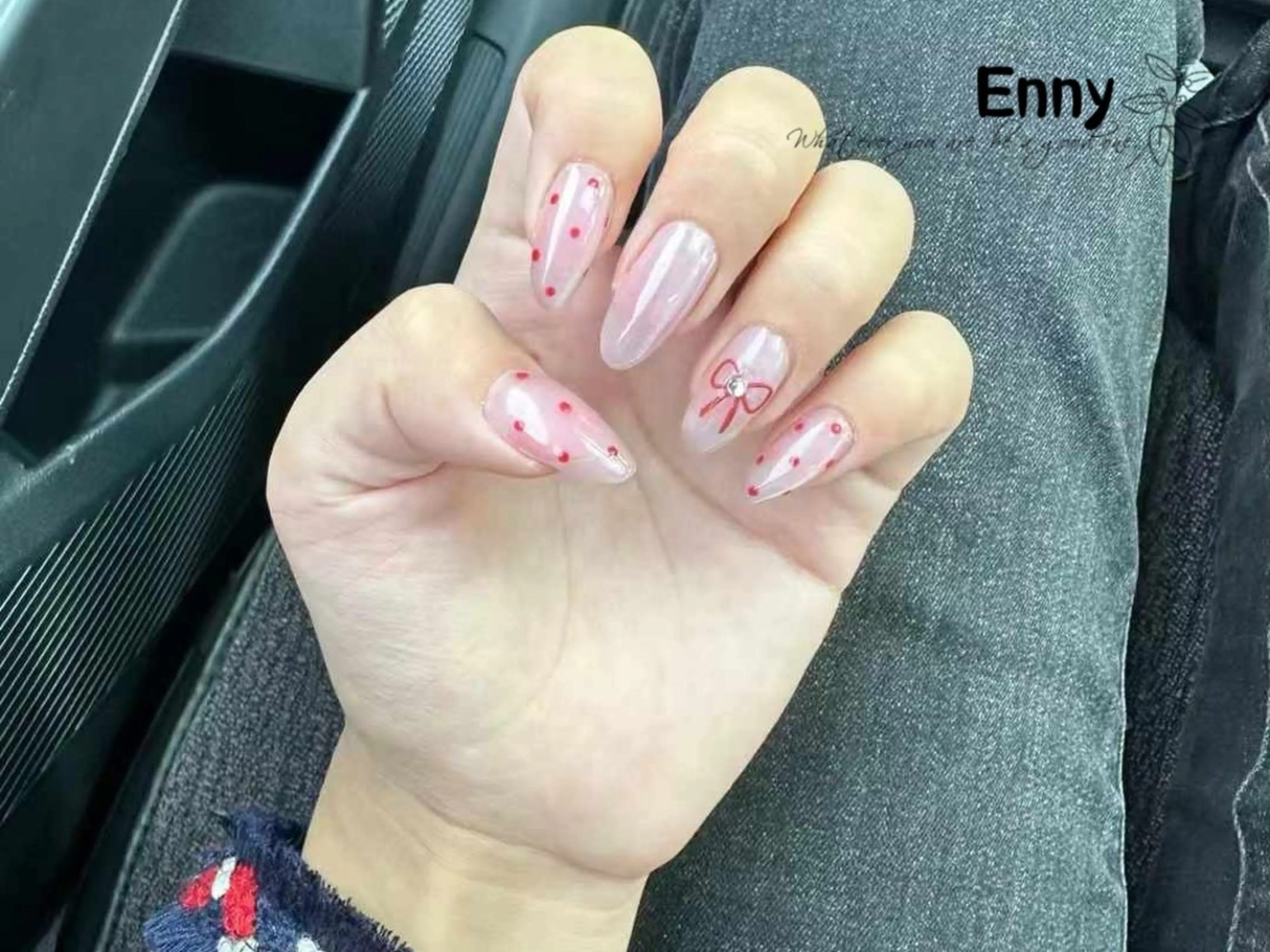 ネイル チークネイル 長さ出し フットネイル フレンチネイル ガラスフレンチ Nailsalon Ennyのネイルデザイン