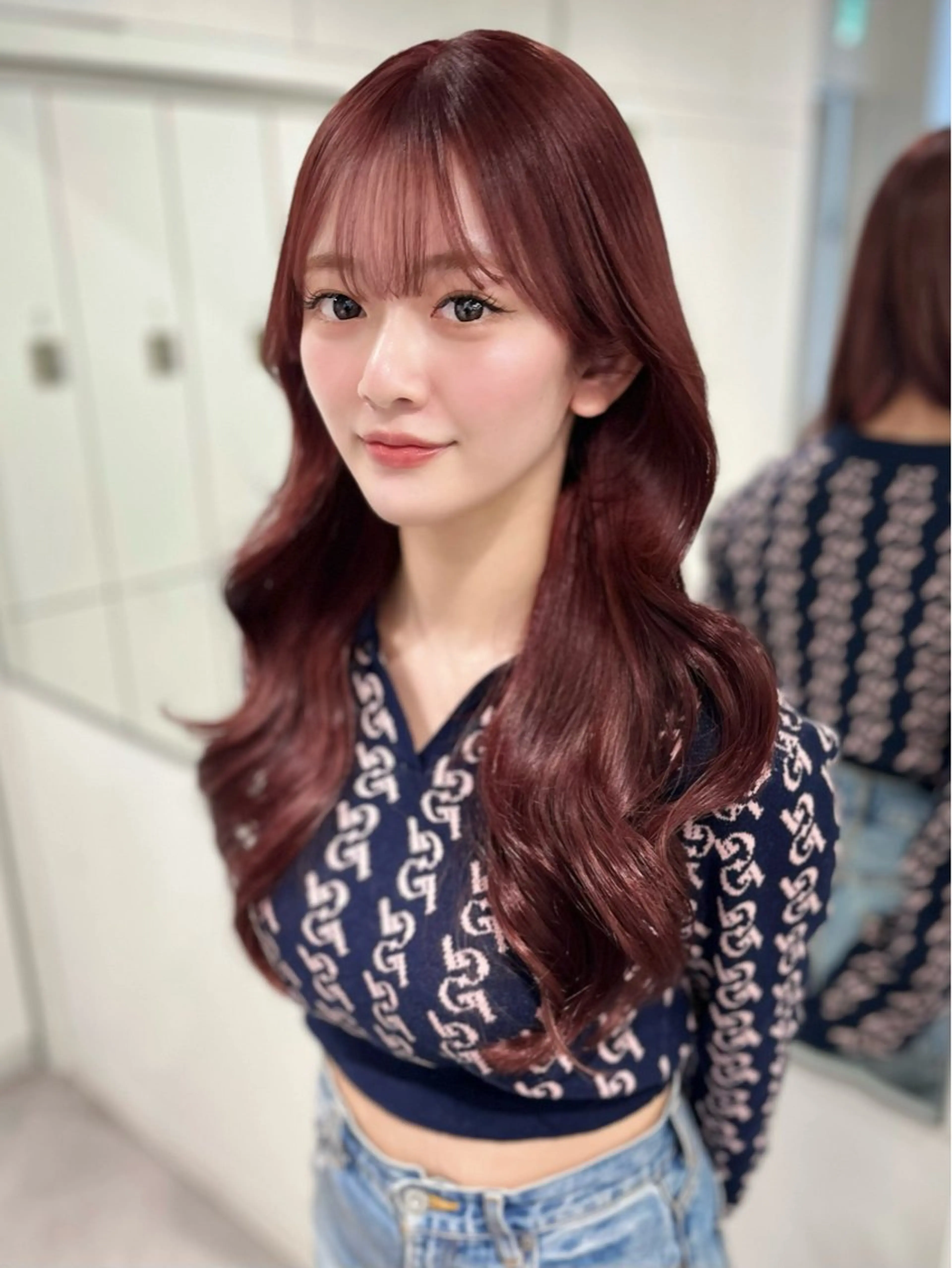 ロング カラー カット ヘアカラー トリートメント 韓国レイヤー/新宿/ 髪質改善/岡崎のヘアスタイル