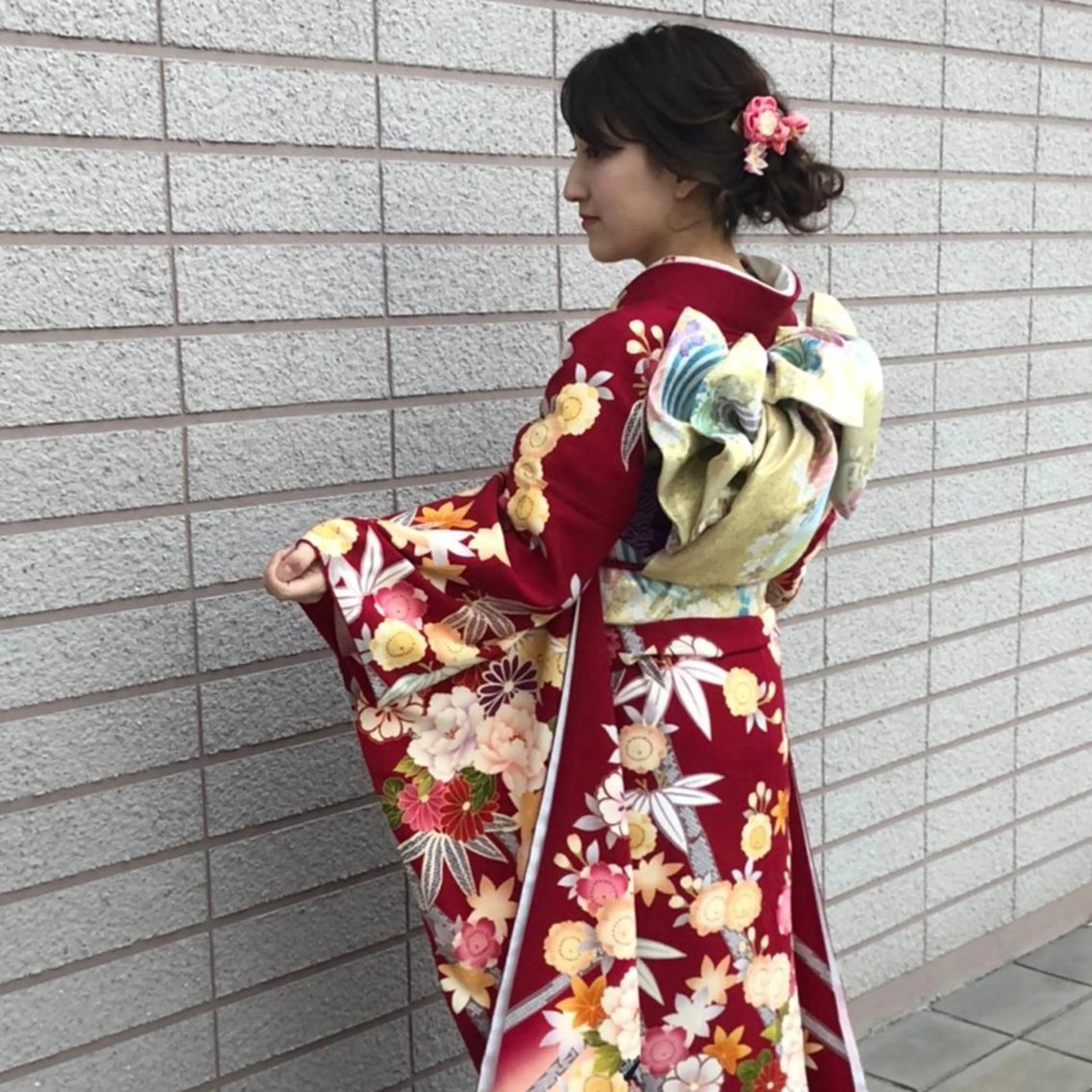 セミロング ヘアアレンジ 成人式 飯塚 沙衣のヘアスタイル