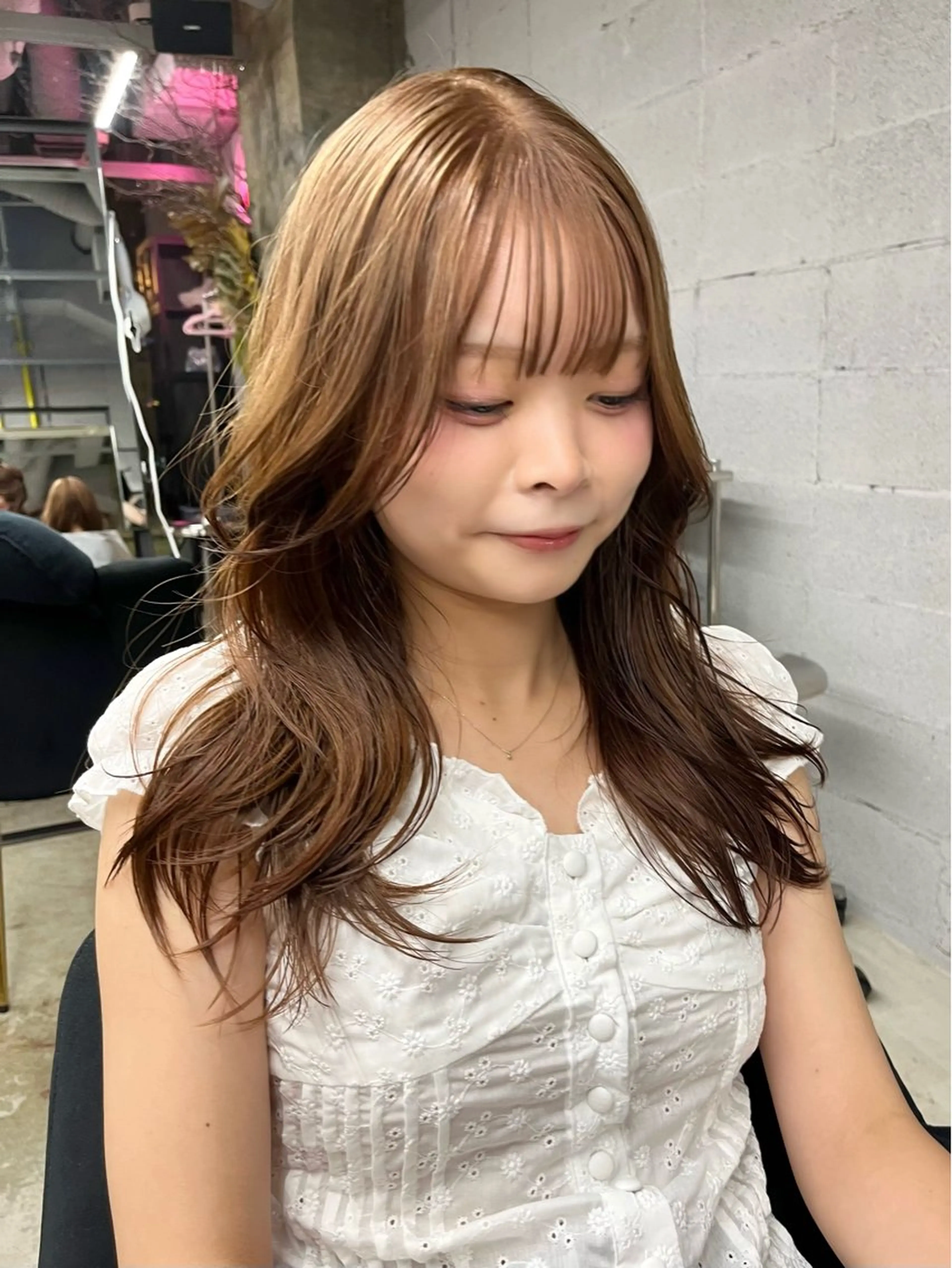 ロング カット ヘアカラー col sapporo所属・ui/透明感カラー /顔まわり🩷のヘアスタイル
