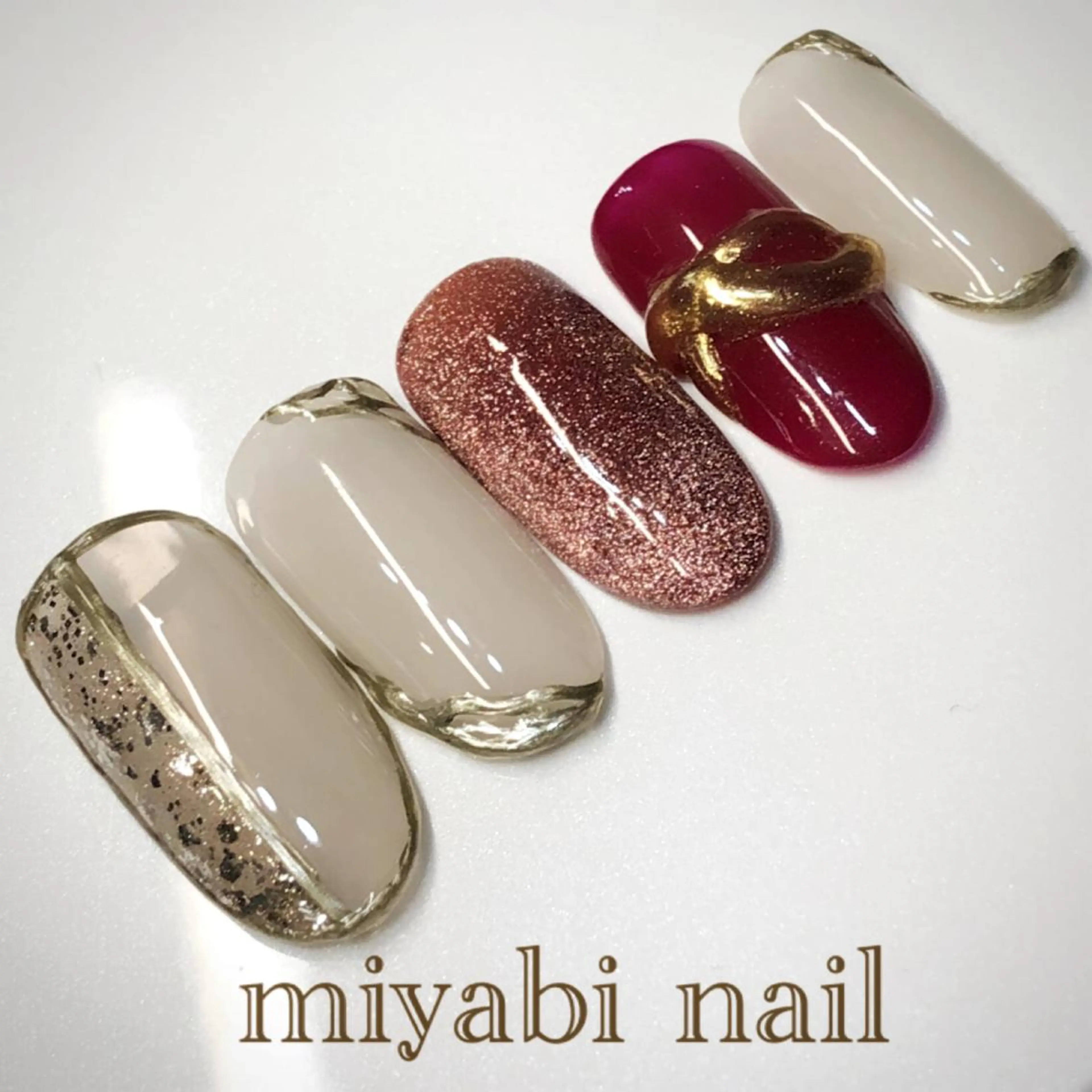 ネイル アートネイル マグネットネイル ハンドネイル miyabi nail 桂川駅近くのネイルデザイン