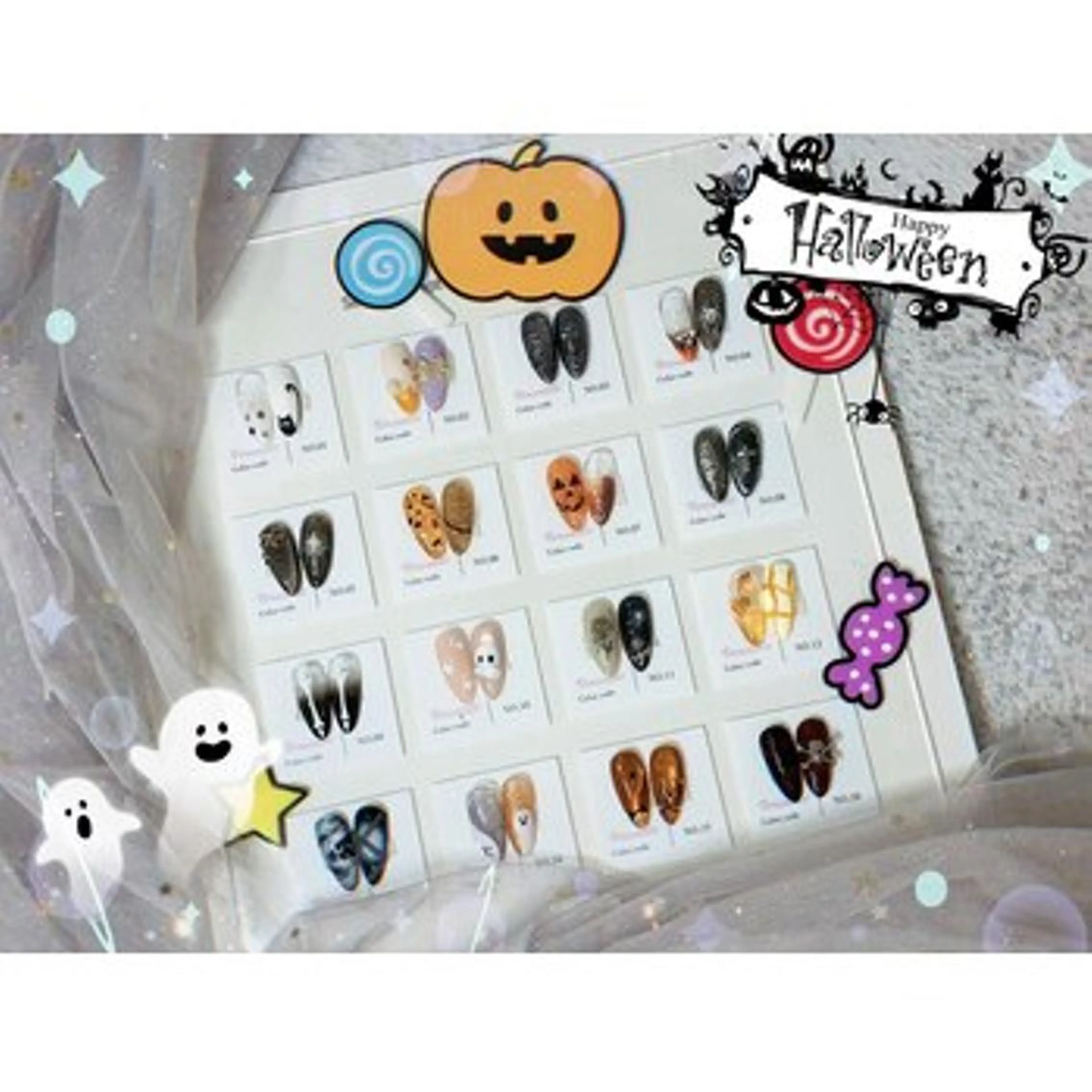 👻ハローウィン限定💅16種類からアート4本組み合わせ💰6980【新規オフ無料】持ち込み不可の写真