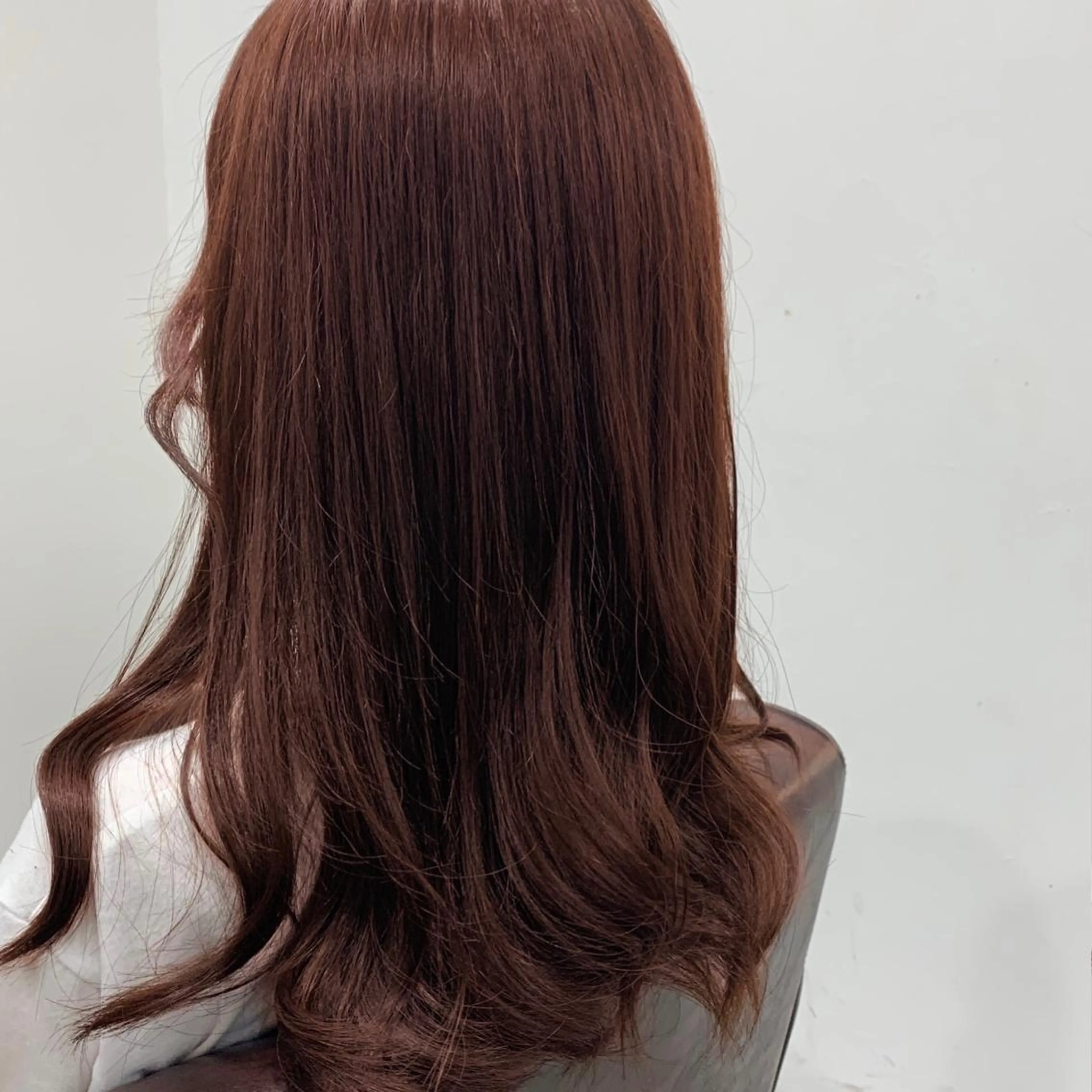 セミロング カラー ブラウンカラー オレンジ オレンジブラウン カット ヘアカラー トリートメント 中本 達也のヘアスタイル