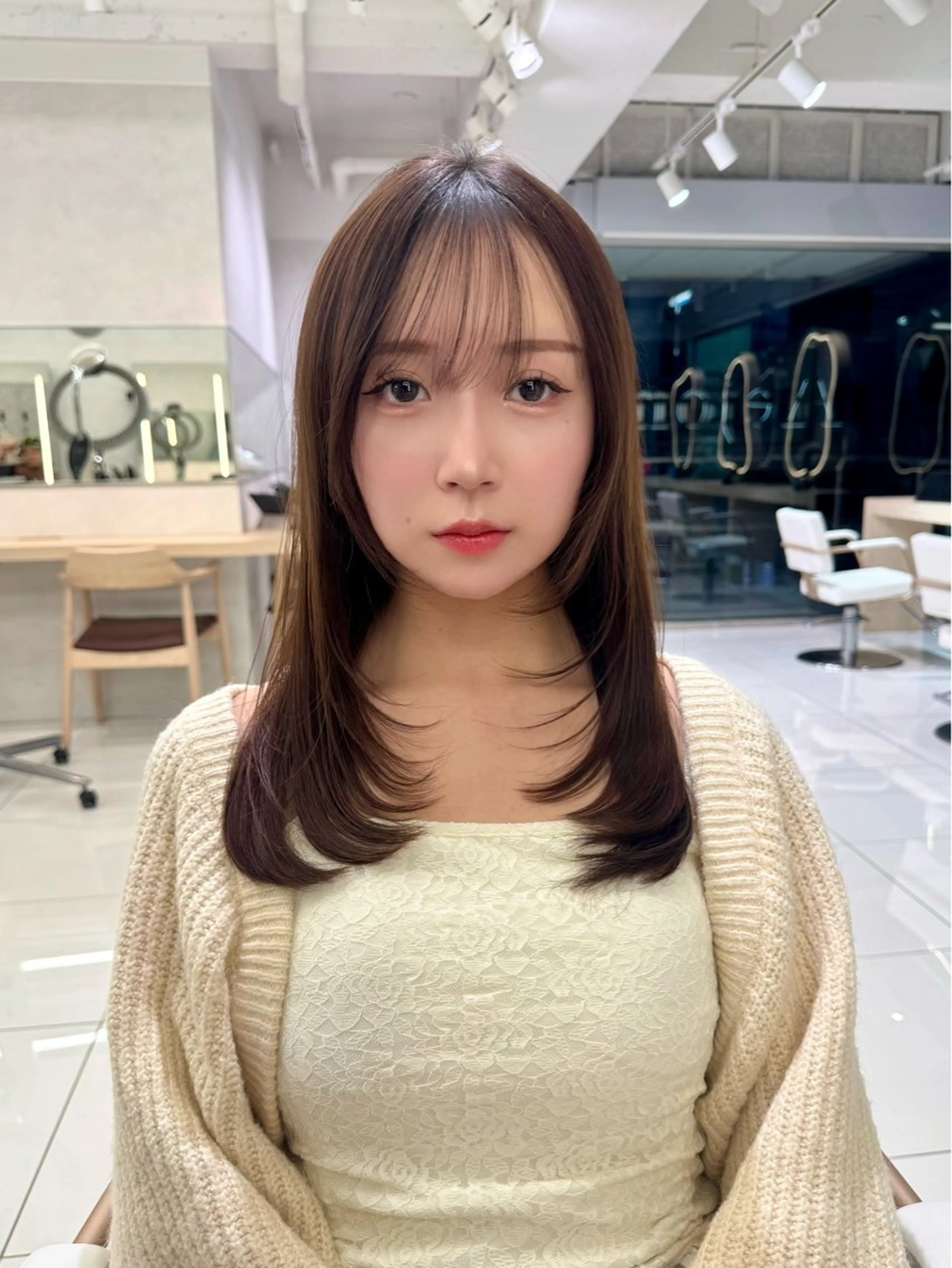 ロング カット ヘアカラー トリートメント 韓国風レイヤー/ ボブ/しんやのヘアスタイル