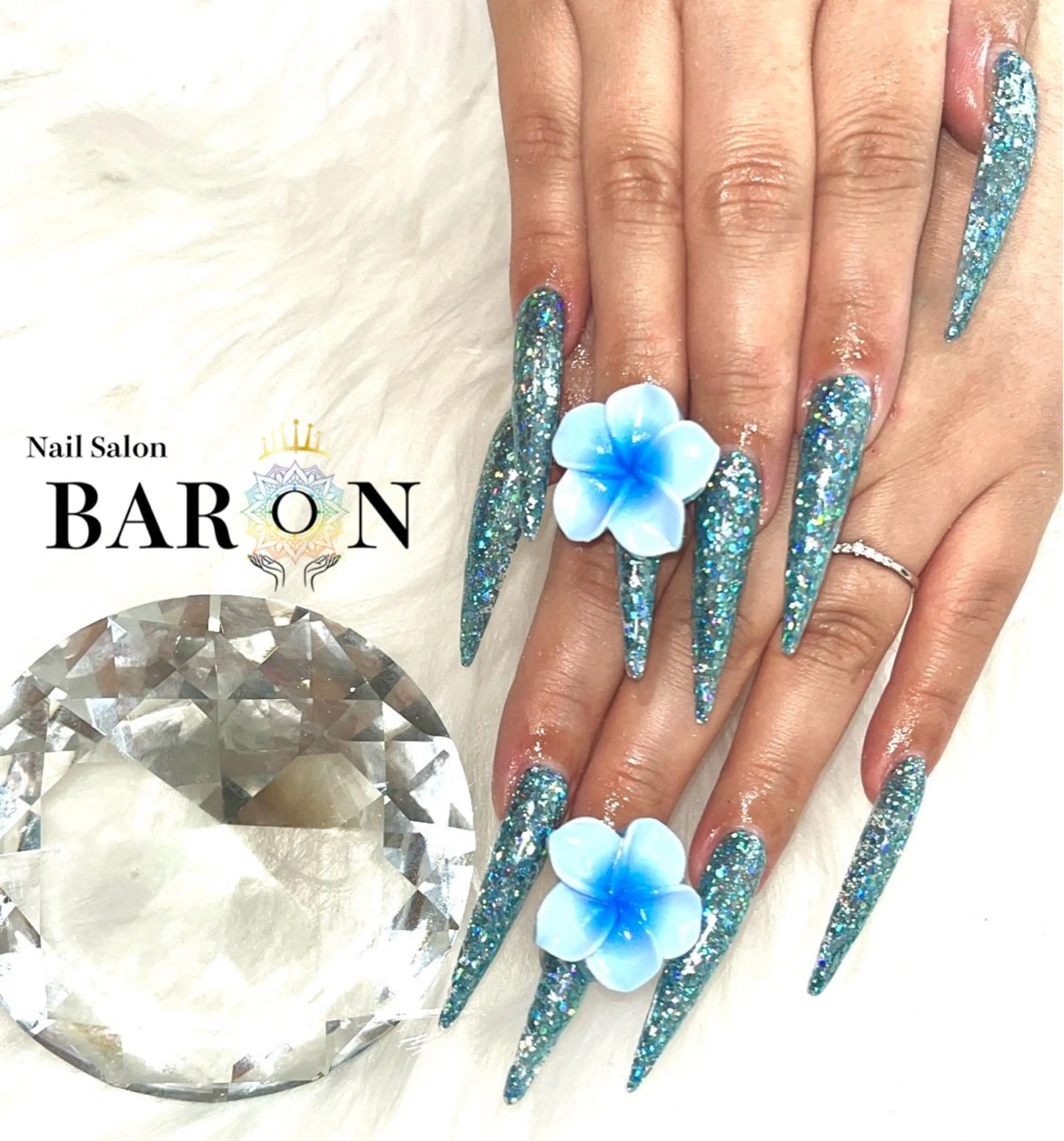 《最先端スカルプ》💅モデル募集🩵ワンカラー/ラメグラ(パーツ別途料金)✨オフなし ¥4000 135分の写真