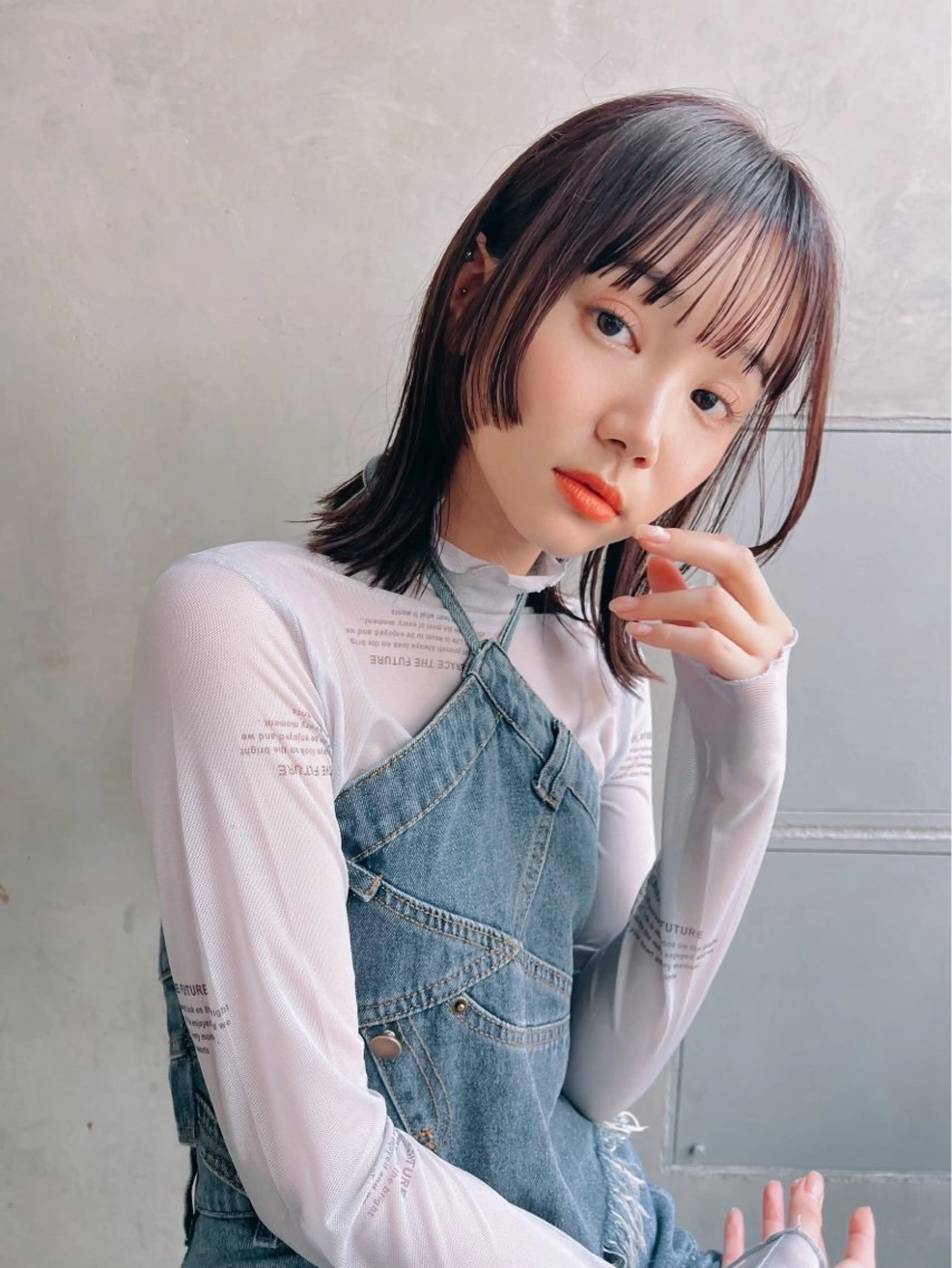 ミディアム カラー パーマ ヘアアレンジ ヘアカラー トリートメント ボブ特化/くびれボブ /艶カラー☘️喜美花のヘアスタイル