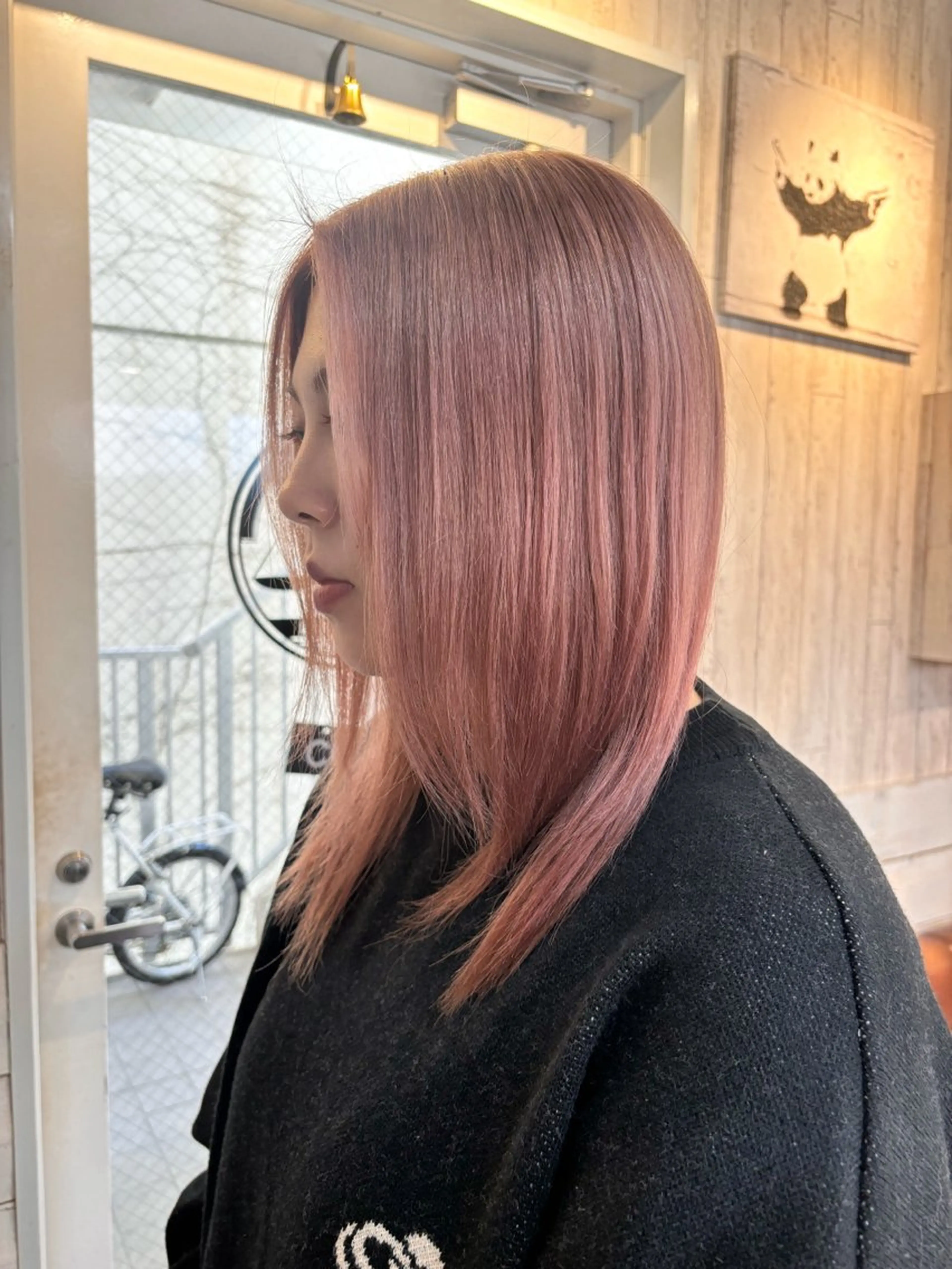 セミロング ブリーチなし透明感 カラー✳︎ayaneのヘアスタイル