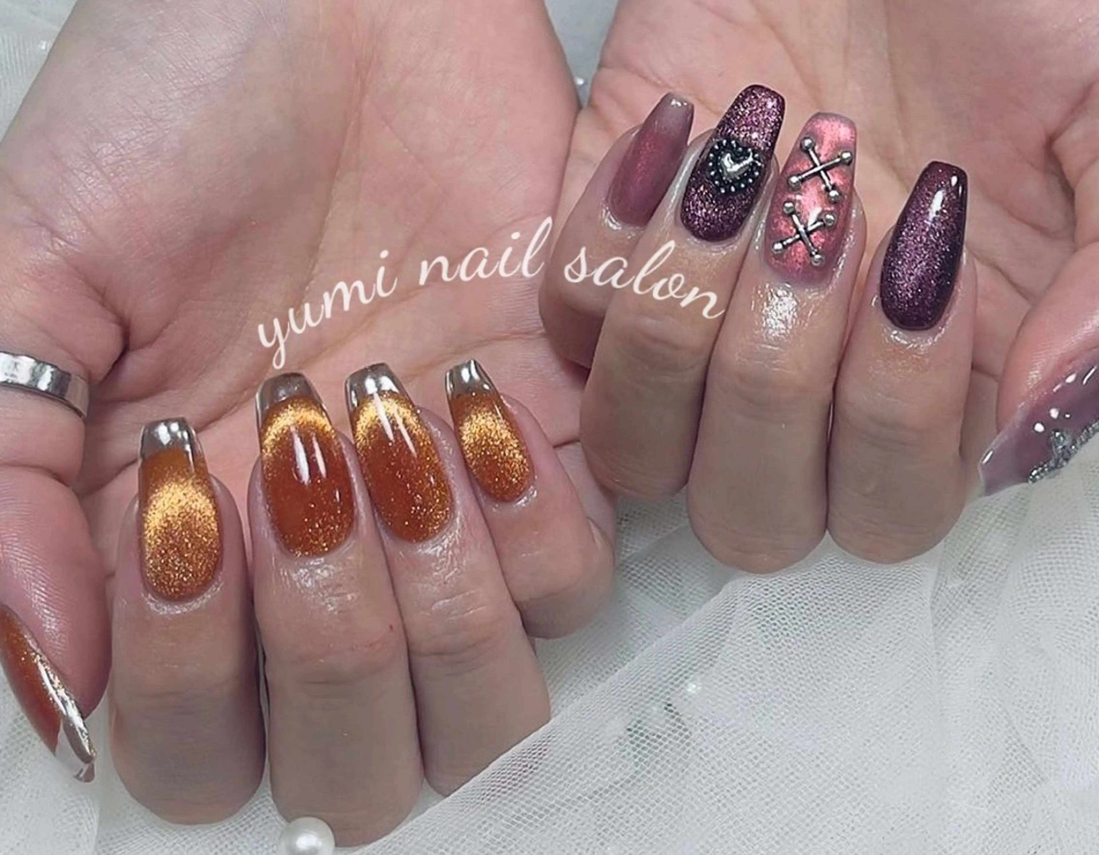 ネイル Yumi ジェル& チップ長さだしのネイルデザイン