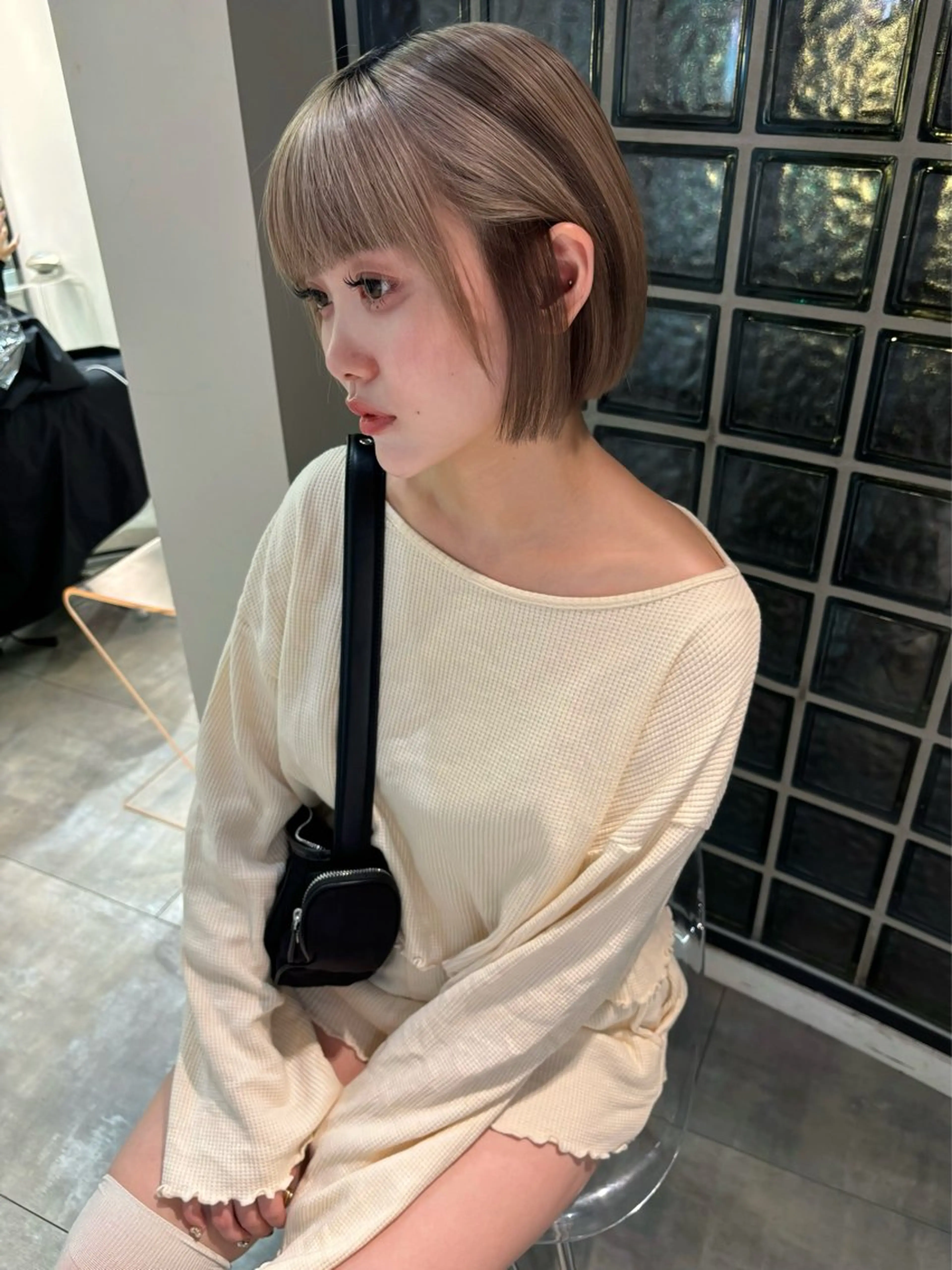 ショート ボブ 梅田無料カットモデル りんくのヘアスタイル