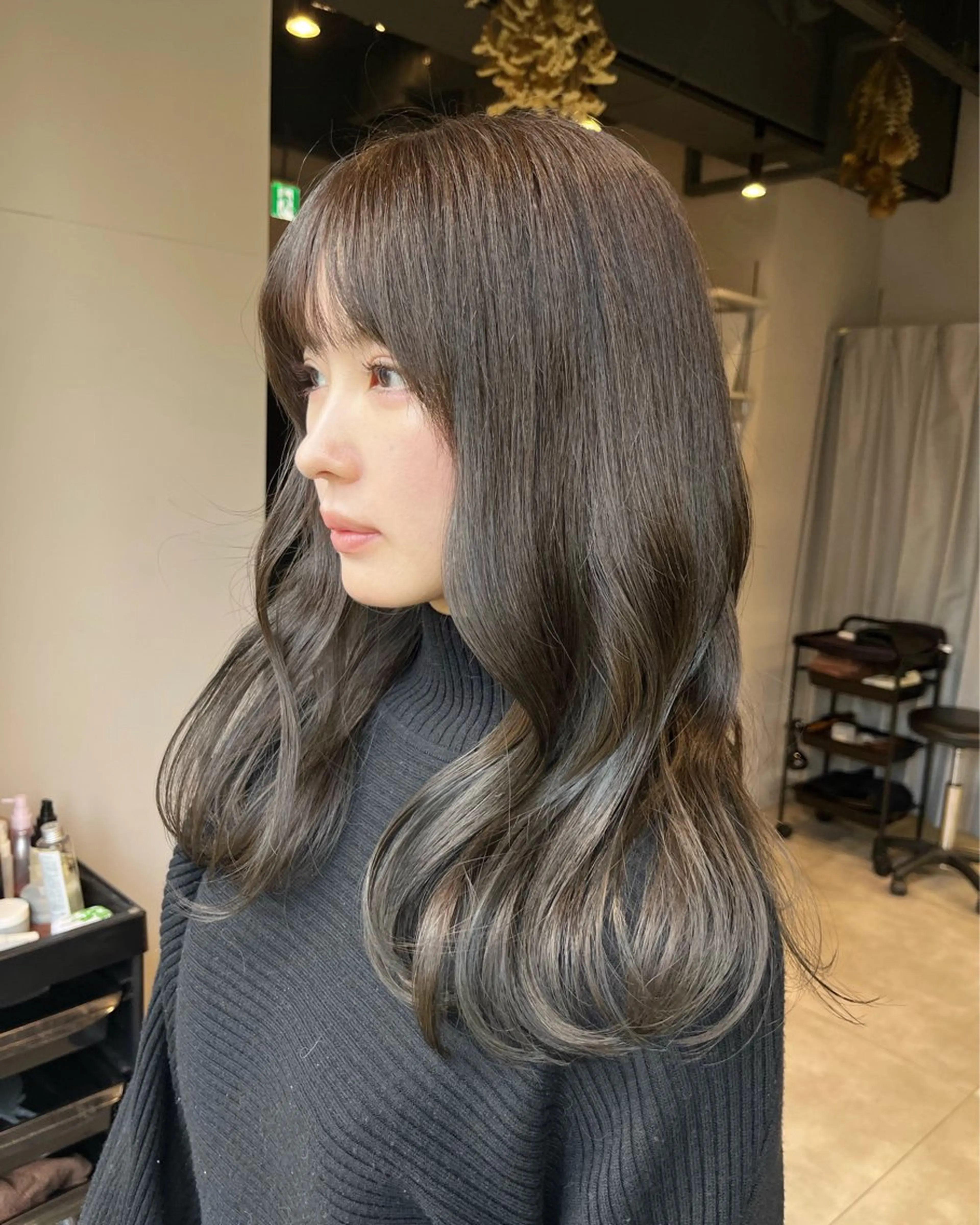 ロング カラー カット ヘアカラー ベージュ/グレージュ 恵比寿/丸山陽平のヘアスタイル