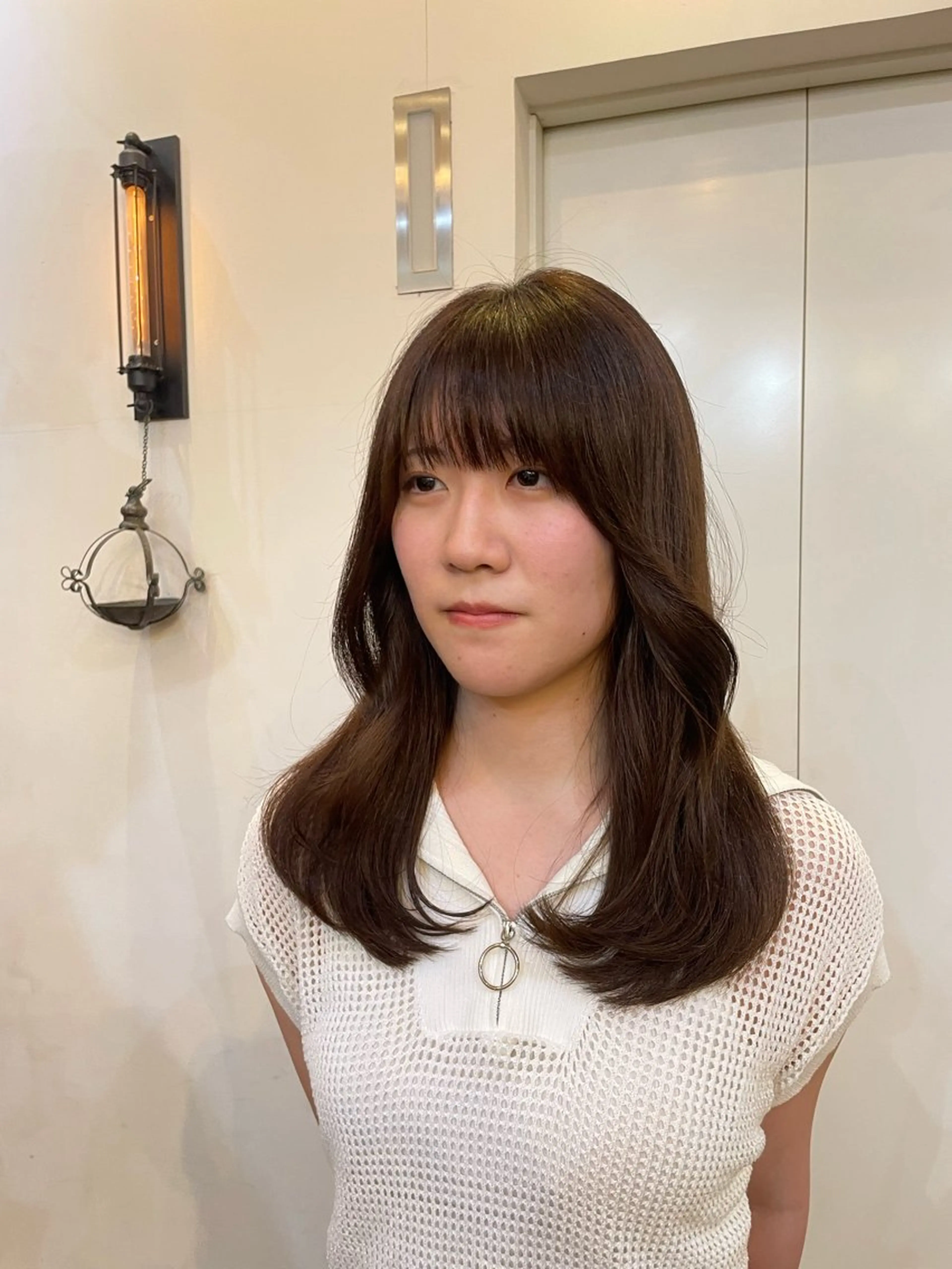 ロング 顔周りカット レイヤーカット 似合わせカット‪// 鶴我万唯華のヘアスタイル