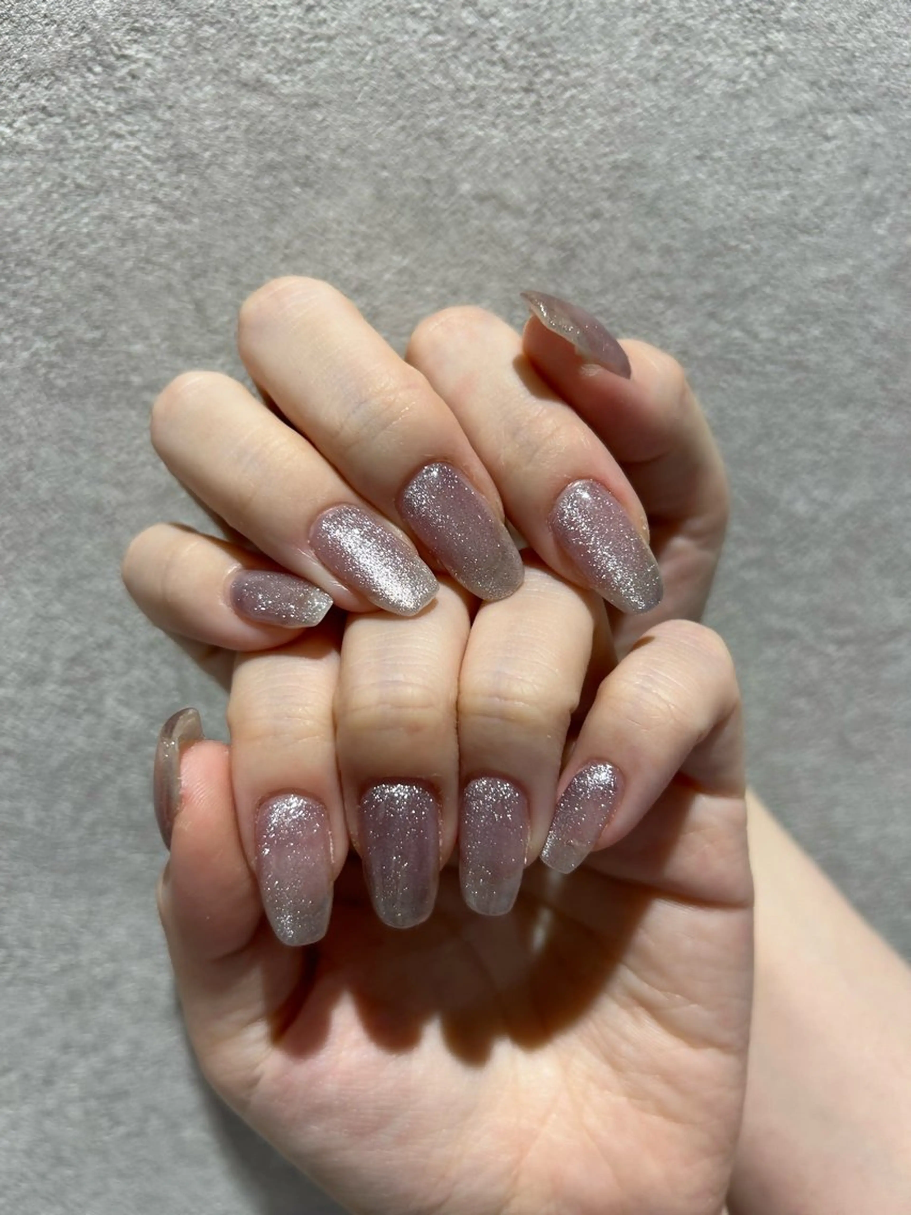 ネイル マグネットネイル パープル シルバー 大山 なつみのネイルデザイン