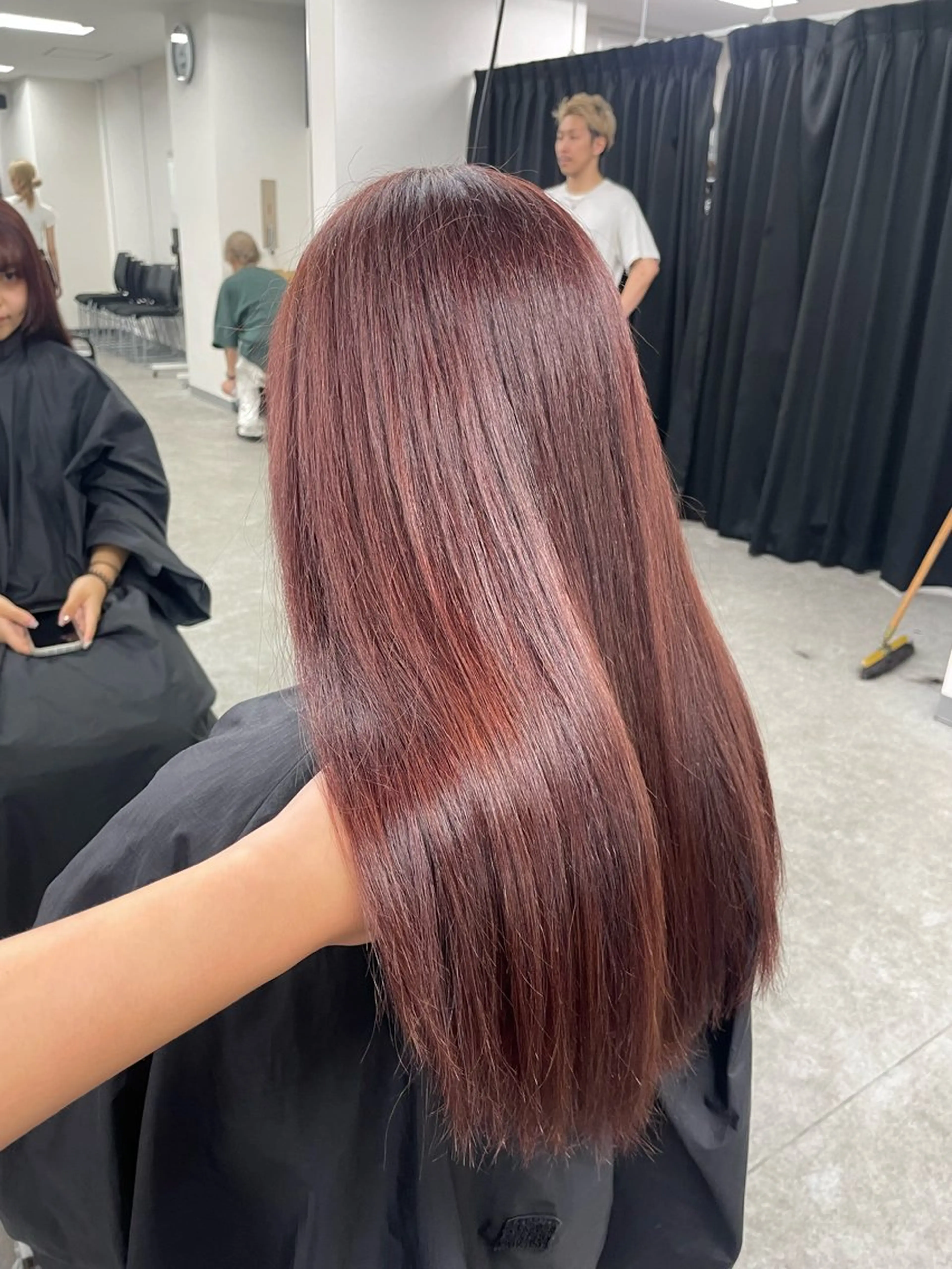 ロング 🤎🎀ブリーチなし ピンクラベンダー🧸のヘアスタイル