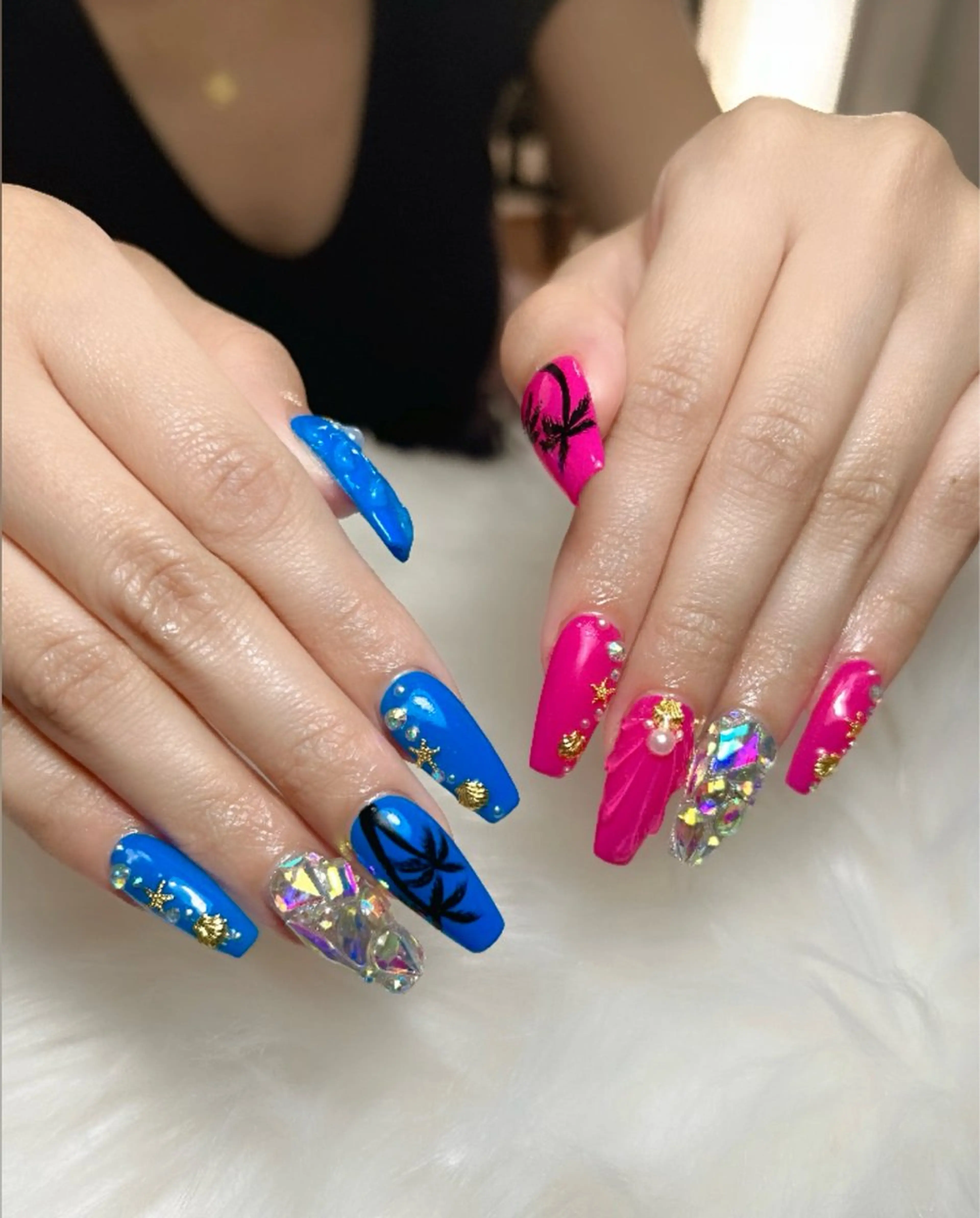 ネイル アートネイル オーロラネイル チークネイル 長さ出し フットネイル Chan nailsのネイルデザイン