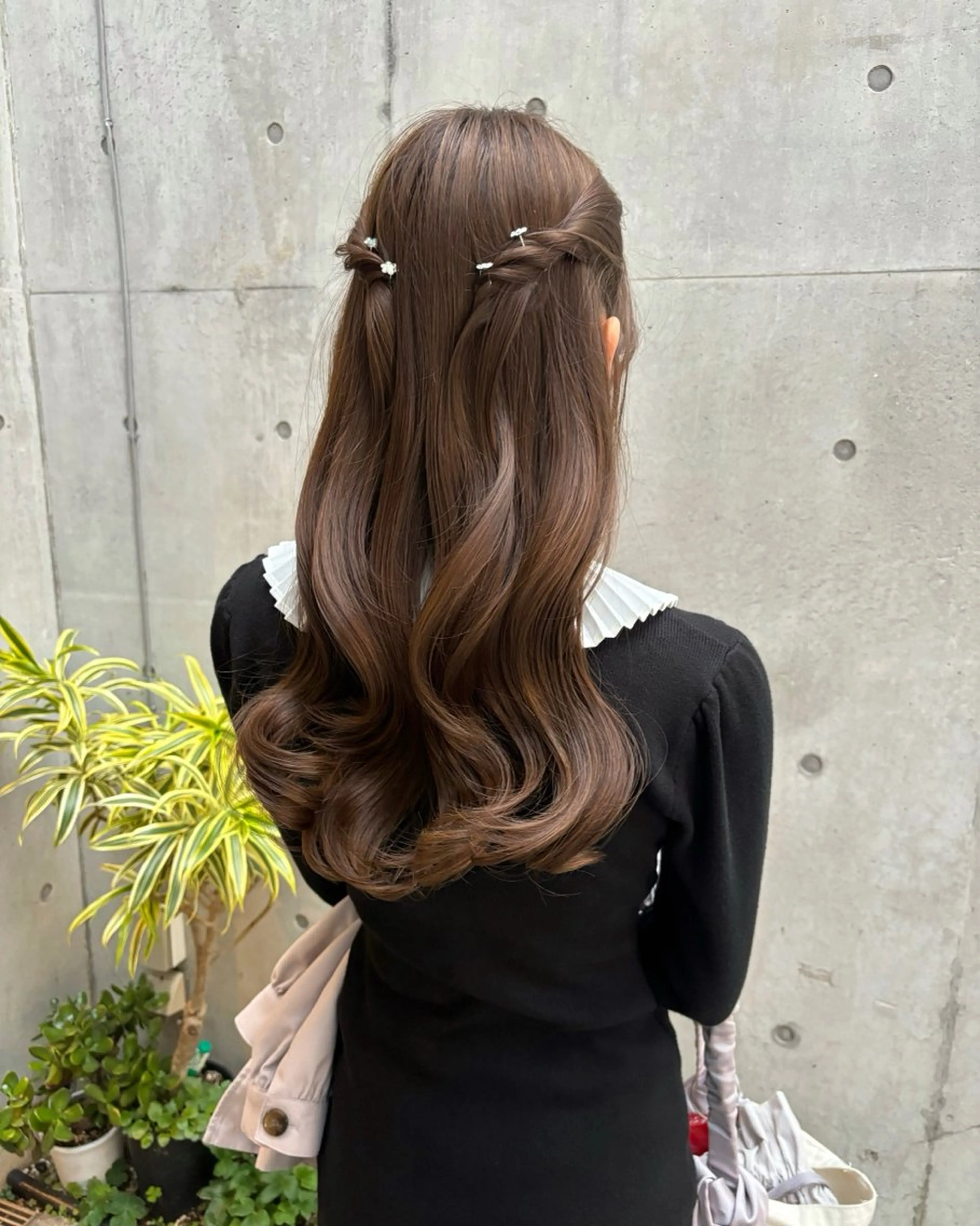 ロング ヘアアレンジ ハーフアップ ポニーテール 結婚式・ブライダル 韓国風ヘア 🇰🇷カラーリスト ショウ🇰🇷のヘアスタイル
