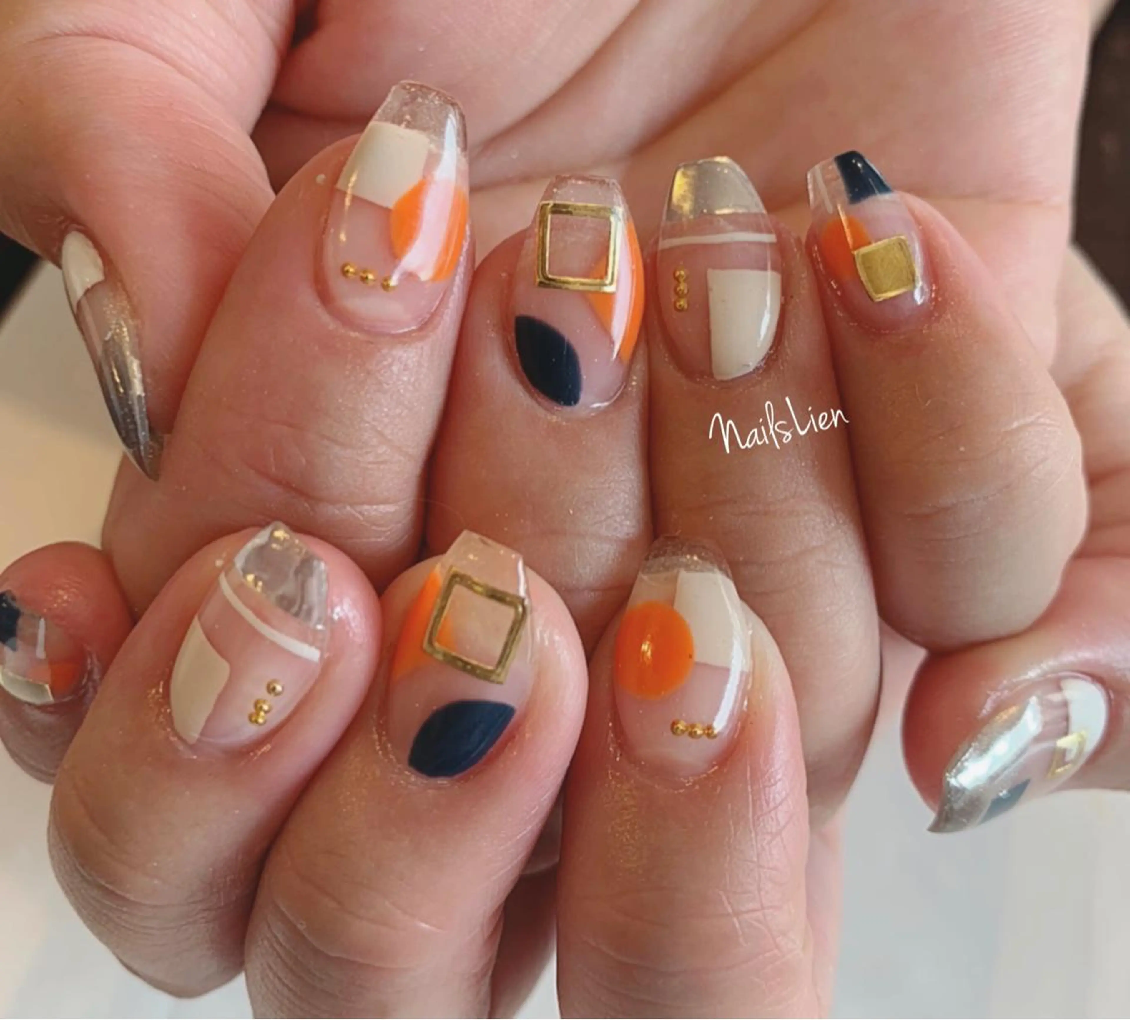 ネイル クリアネイル 長さ出し 凛 リンのネイルデザイン