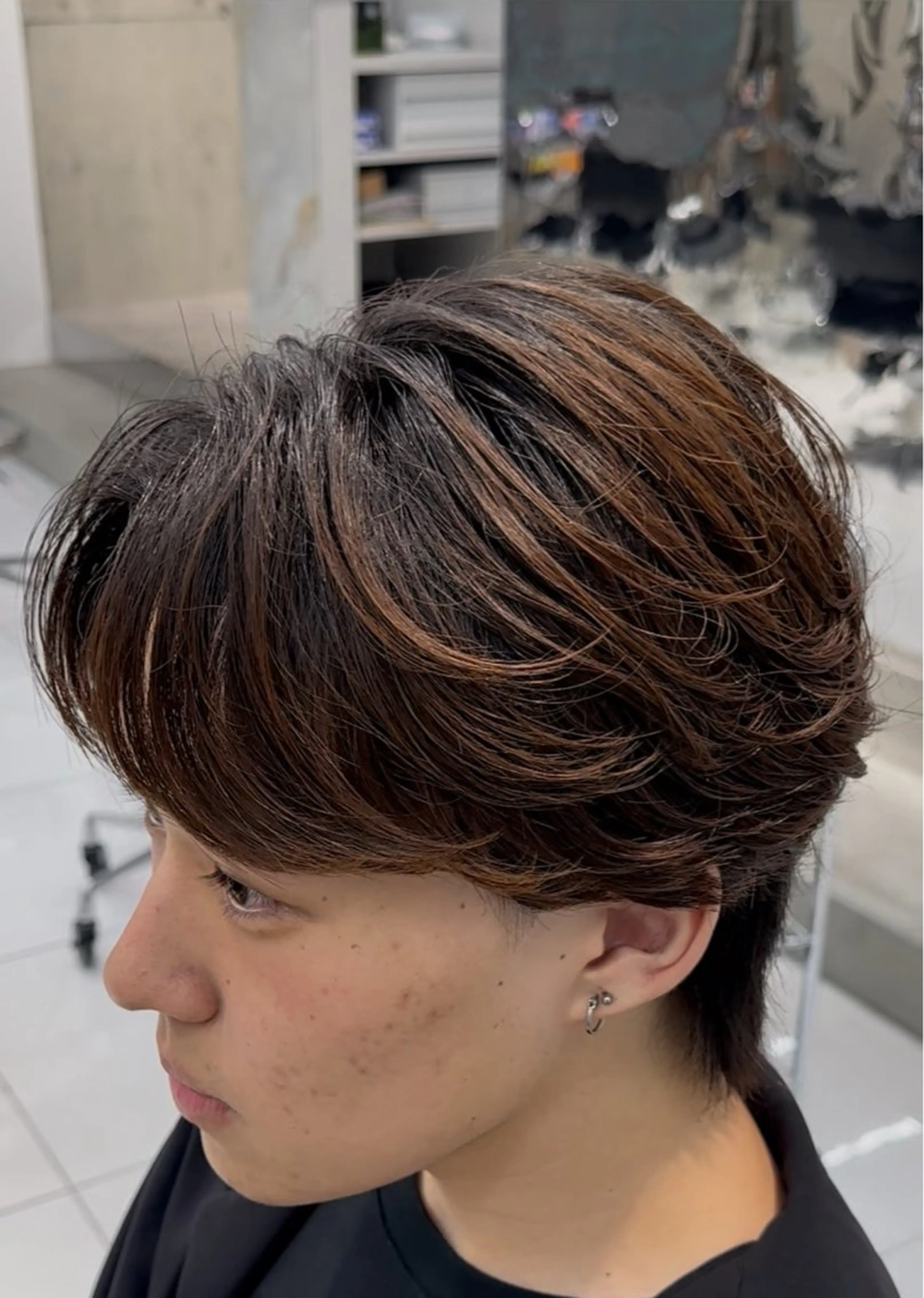 ショート パーマ ヘアアレンジ メンズ フェザーパーマ メンズパーマ カット パーマ トリートメント fifth大分所属・fifth 安藤海哉のヘアスタイル