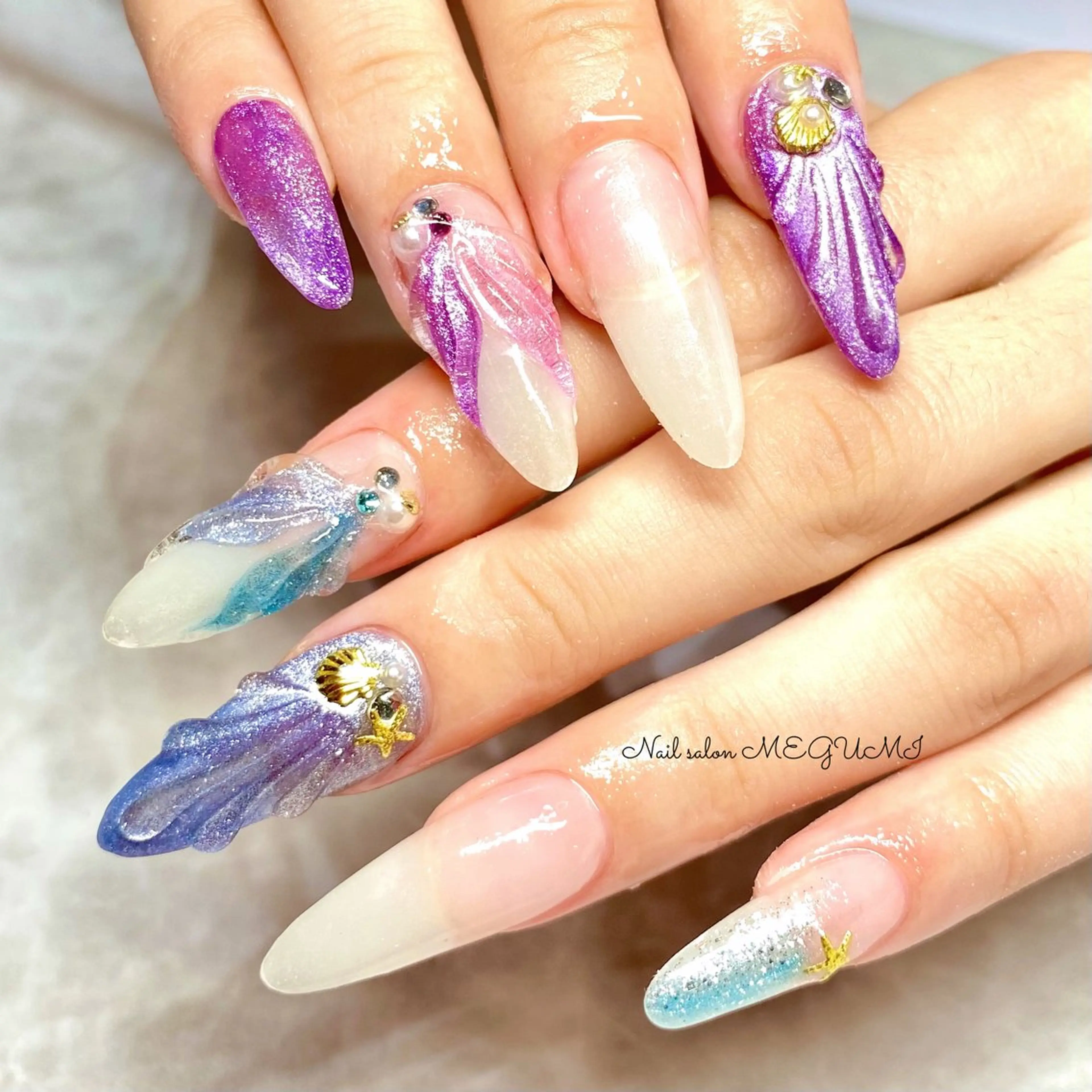 ネイル 持ち込み スカルプネイル Nail salon MEGUMIのネイルデザイン