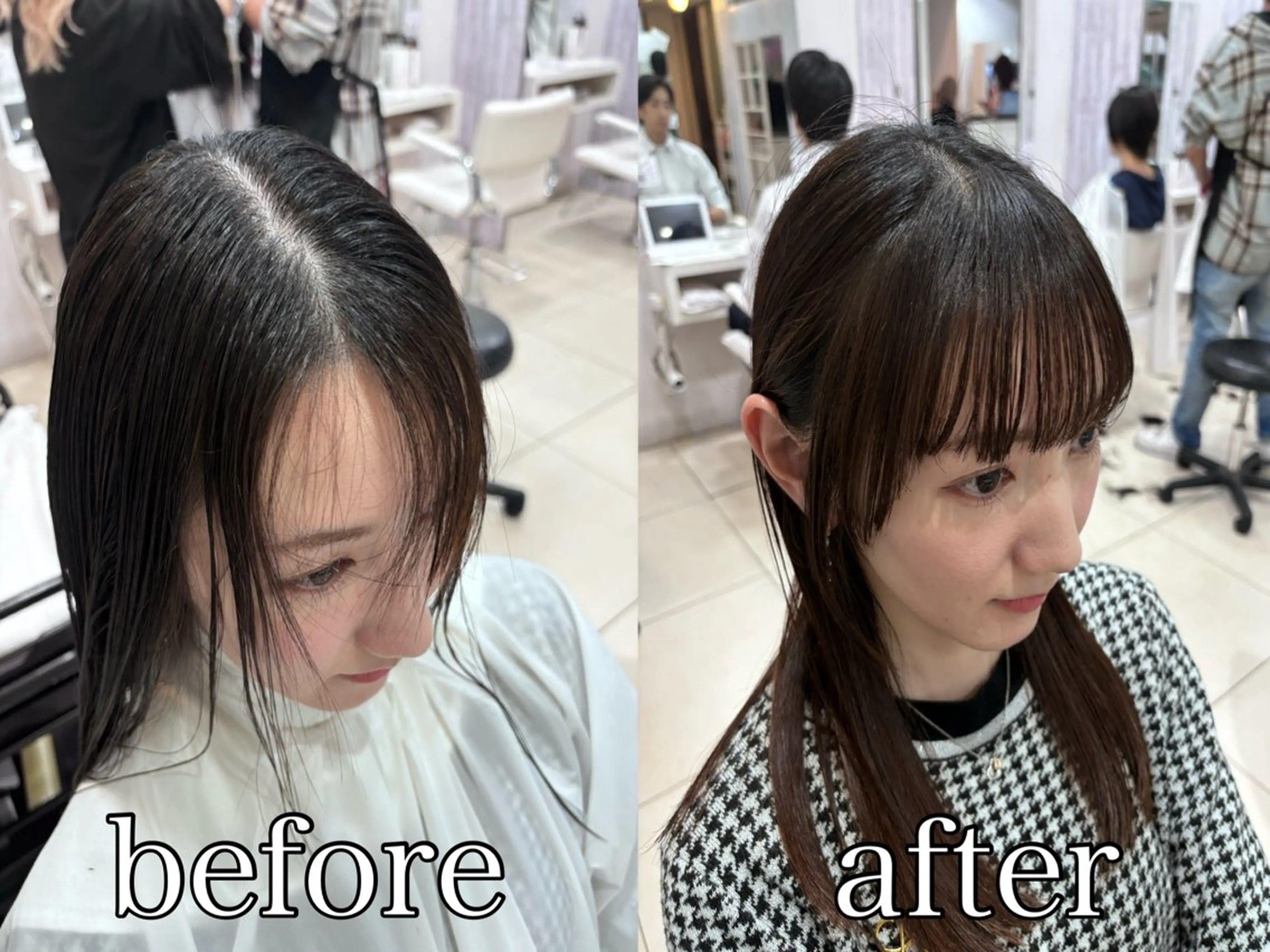 パーマ 艶髪 インナーカラーのヘアスタイル
