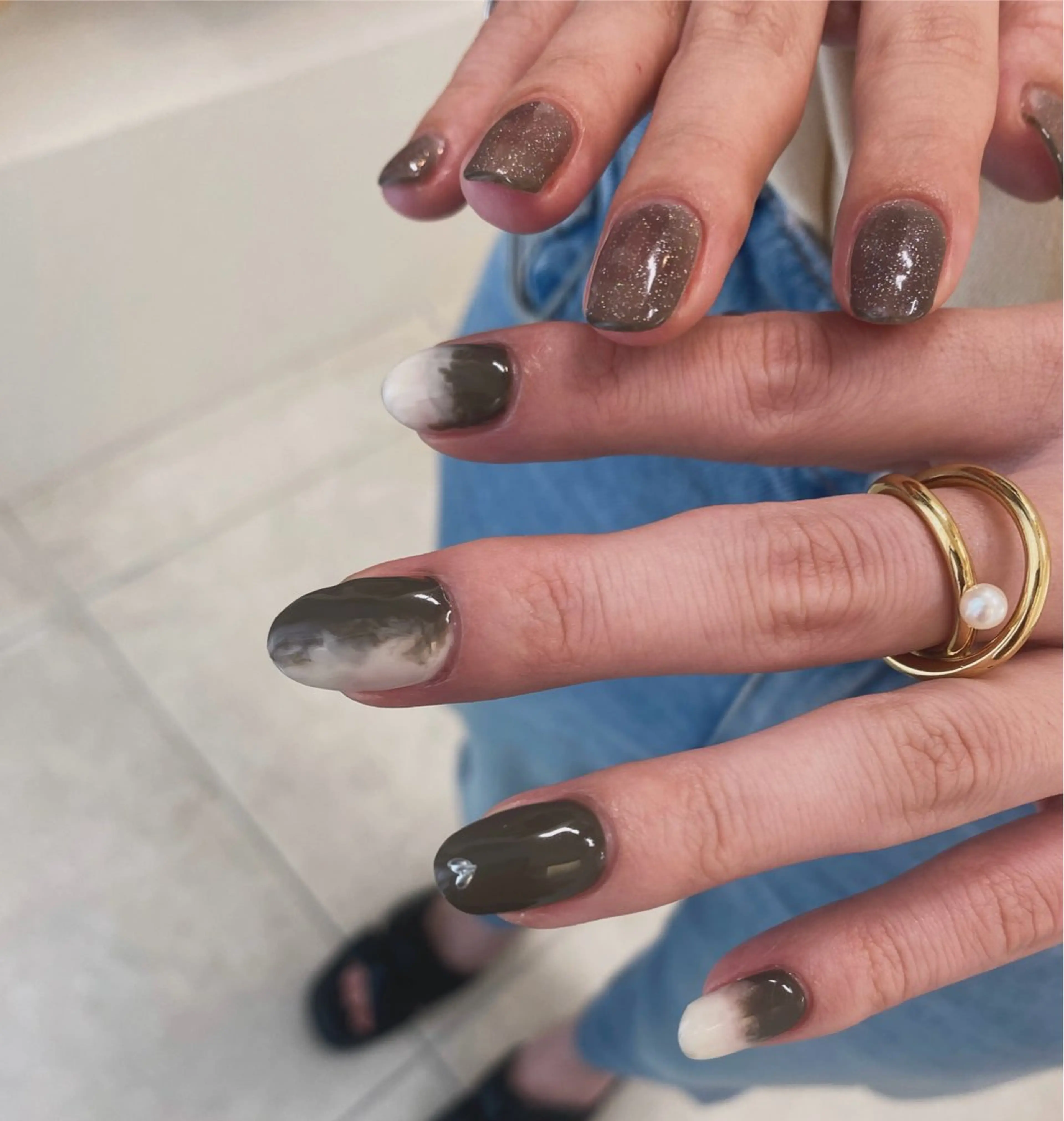 ネイル フラッシュネイル ニュアンスネイル ショートネイル KUUM.所属・KUUM. hazukiのネイルデザイン